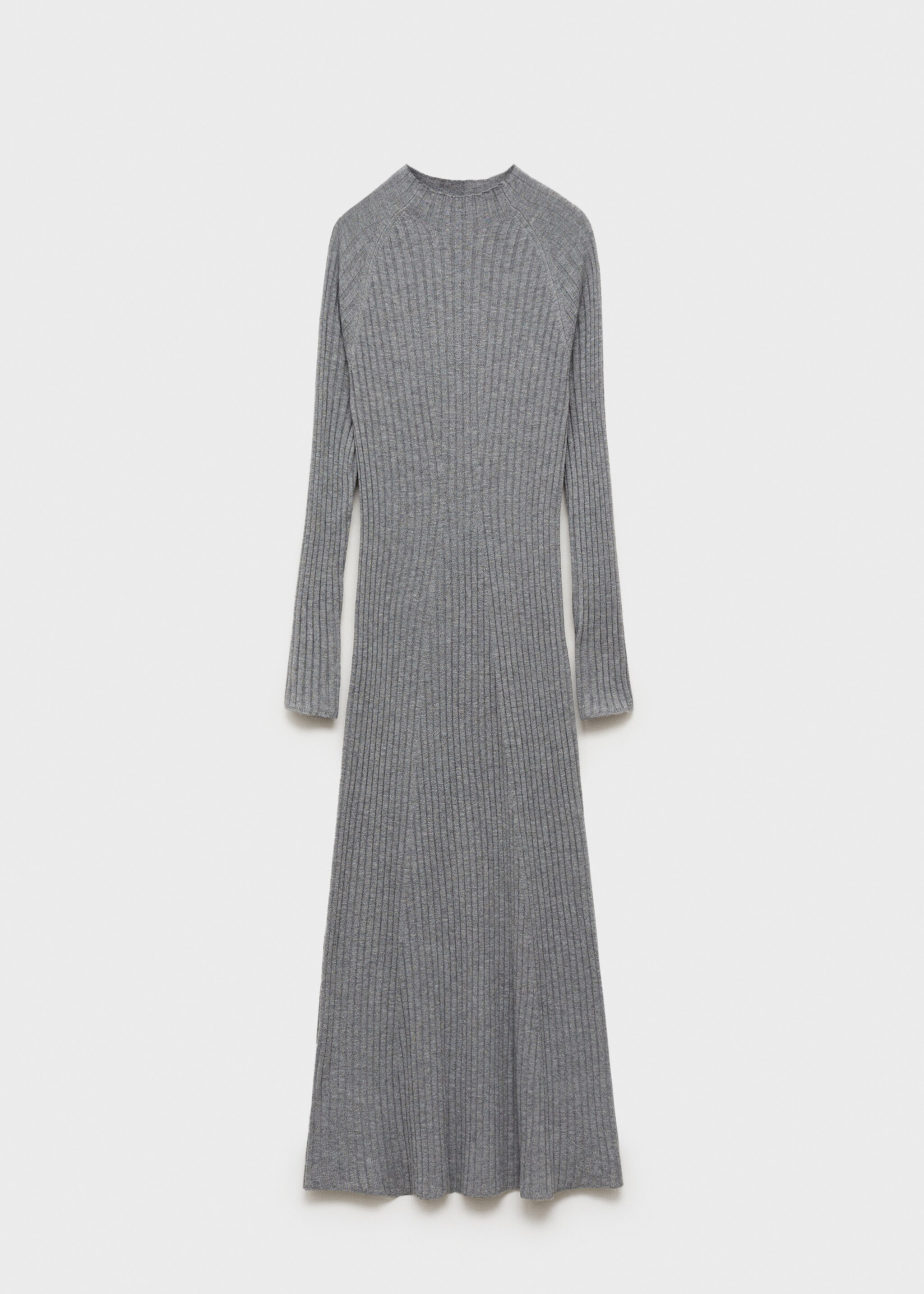 Ausgestelltes Strickkleid mit halbhohem Kragen - Artikel ohne Model, Mittelgrau meliert. Ref: 87070424-00.