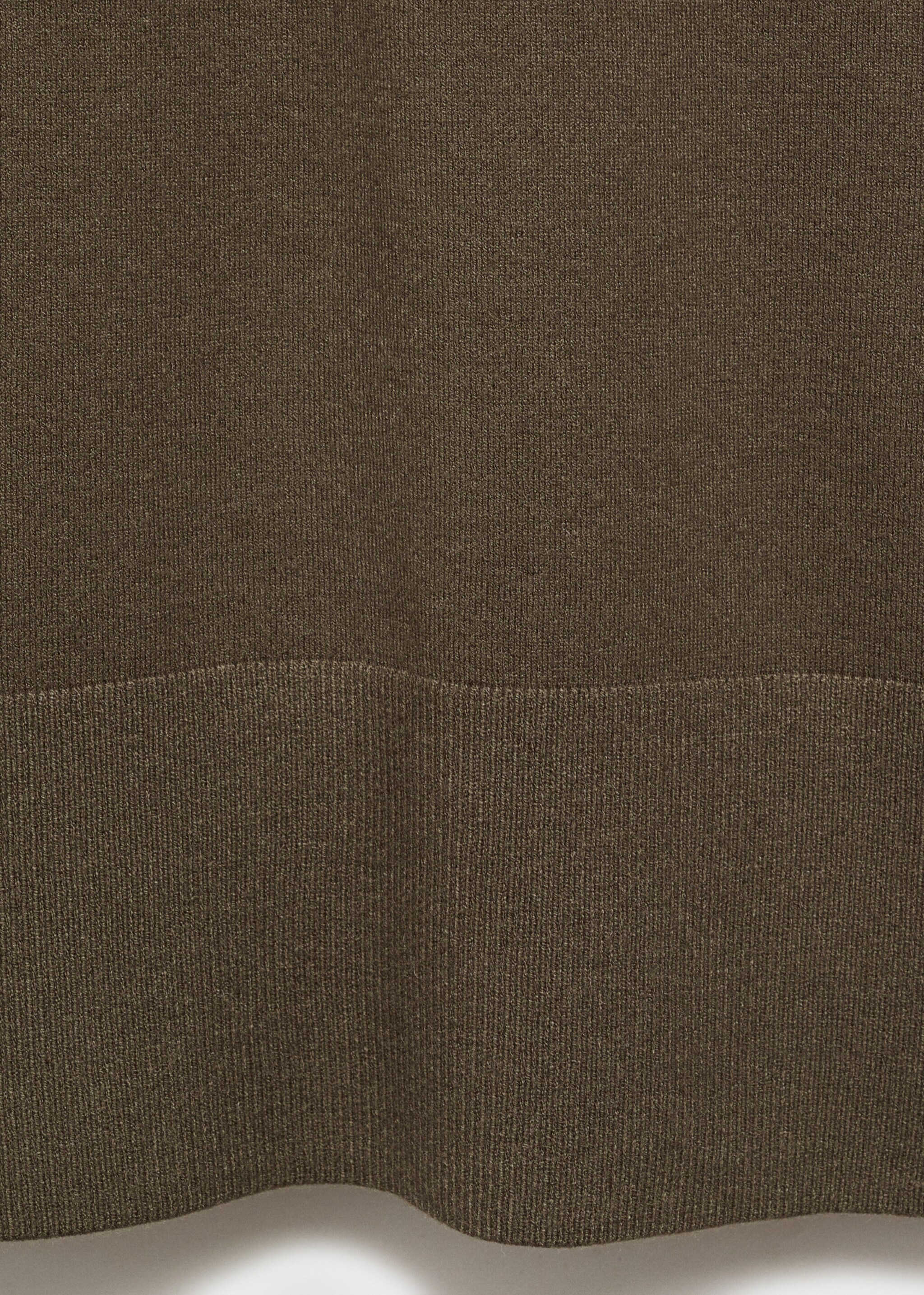 Perkins-neck knitted dress - Details of the article 0, Khaki. Ref: 87070425-00.