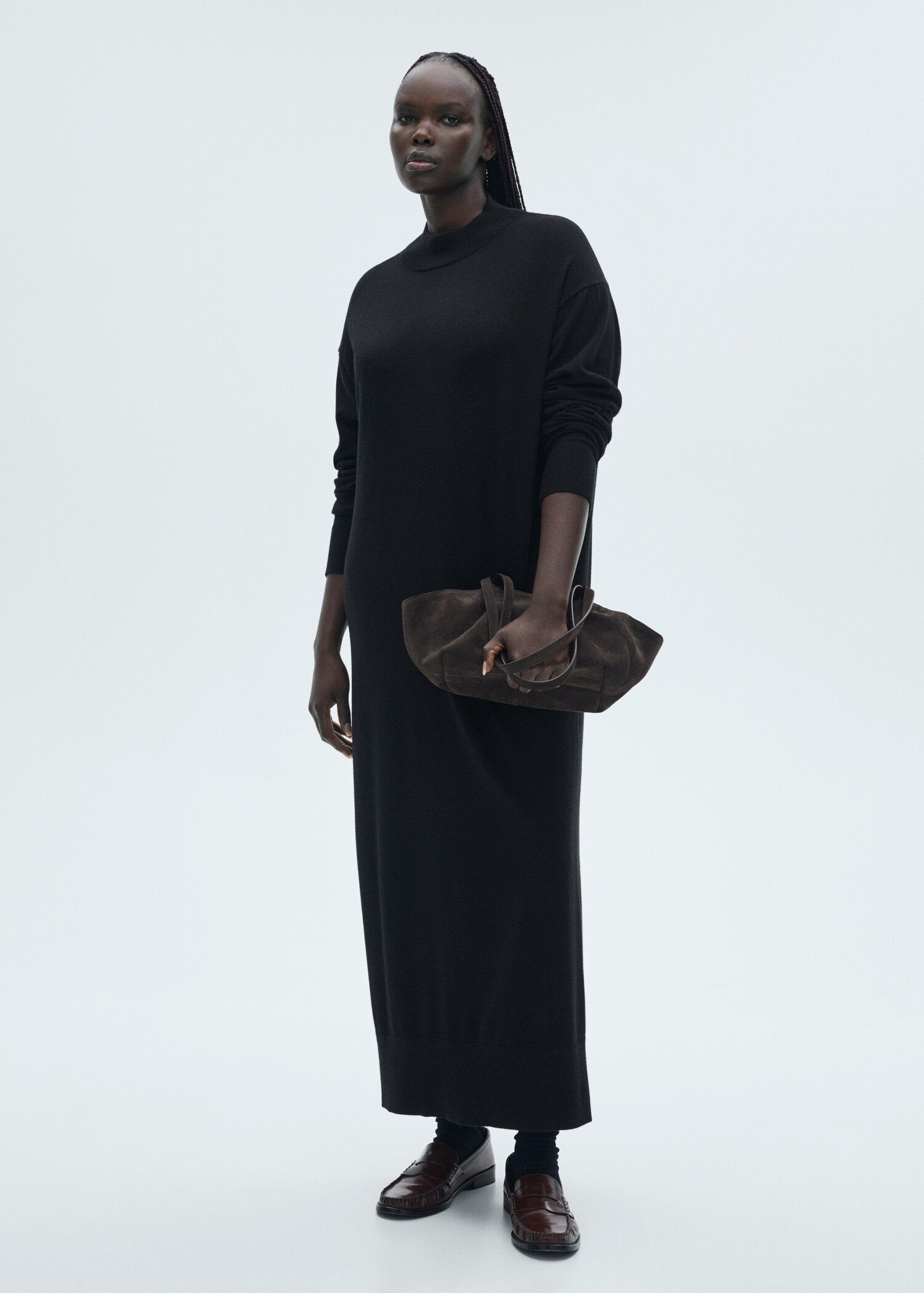 Perkins-neck knitted dress - Details of the article 3