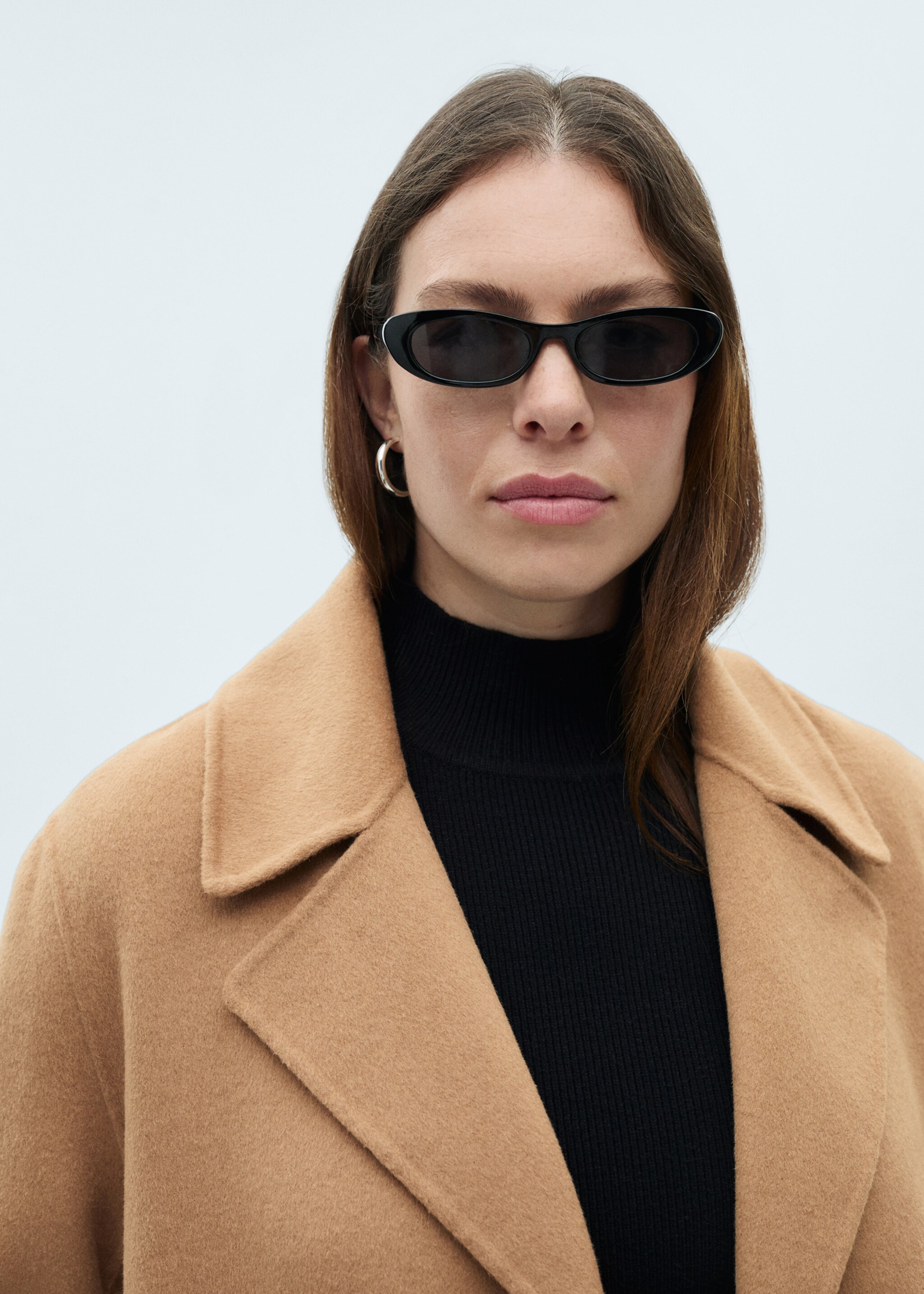 Handmade Mantel mit Gürtel - Detail des Artikels 4, Mittelbraun. Ref: 87070426-00.