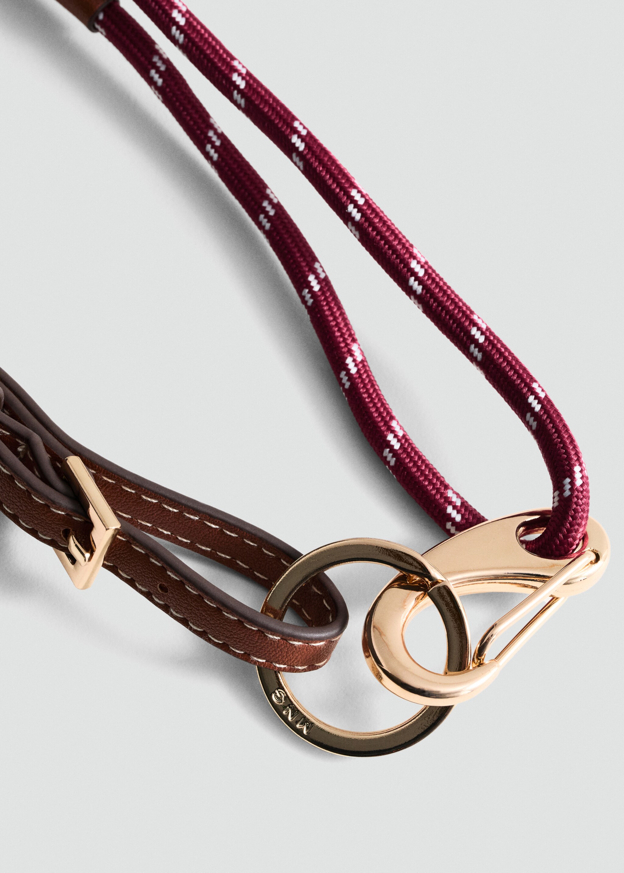 Carabiner keyring with combination - Medium plane, Maroon. Ref: 87070430-00.