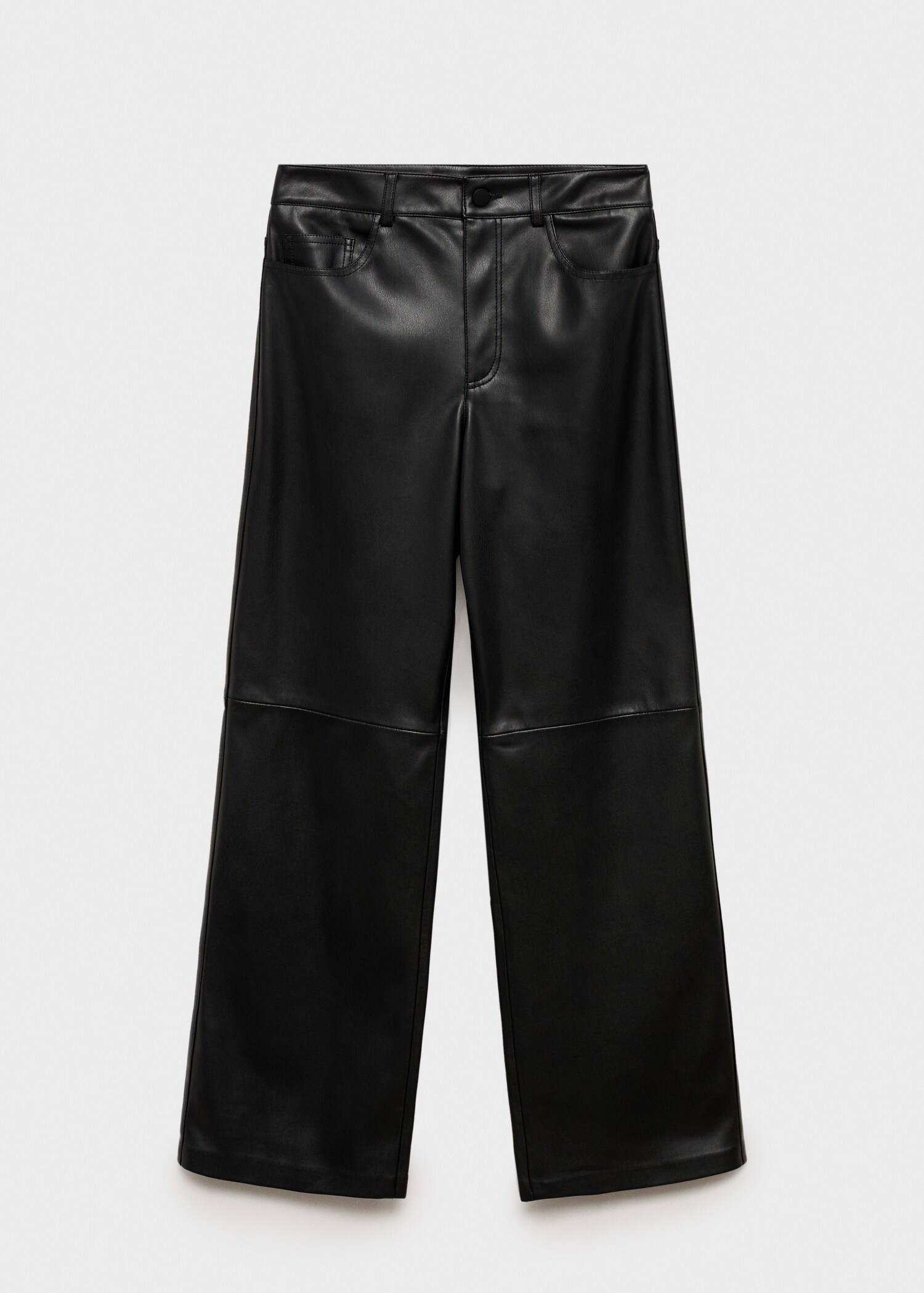 Straight-leg faux-leather trousers - Article without model