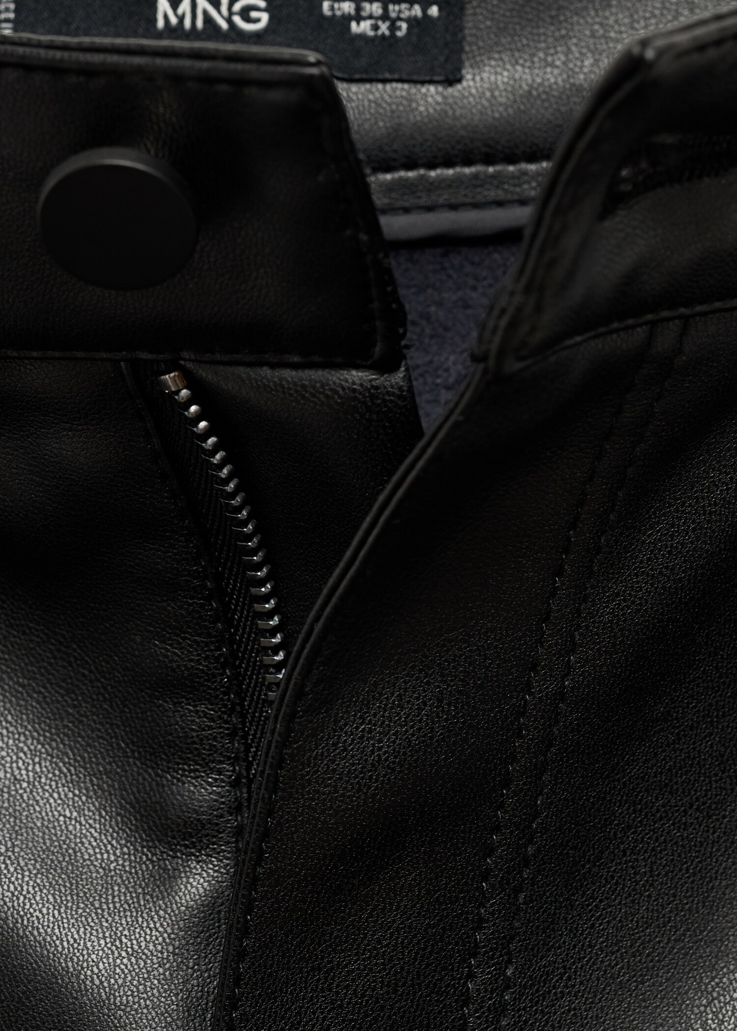 Straight-leg faux-leather trousers - Details of the article 0