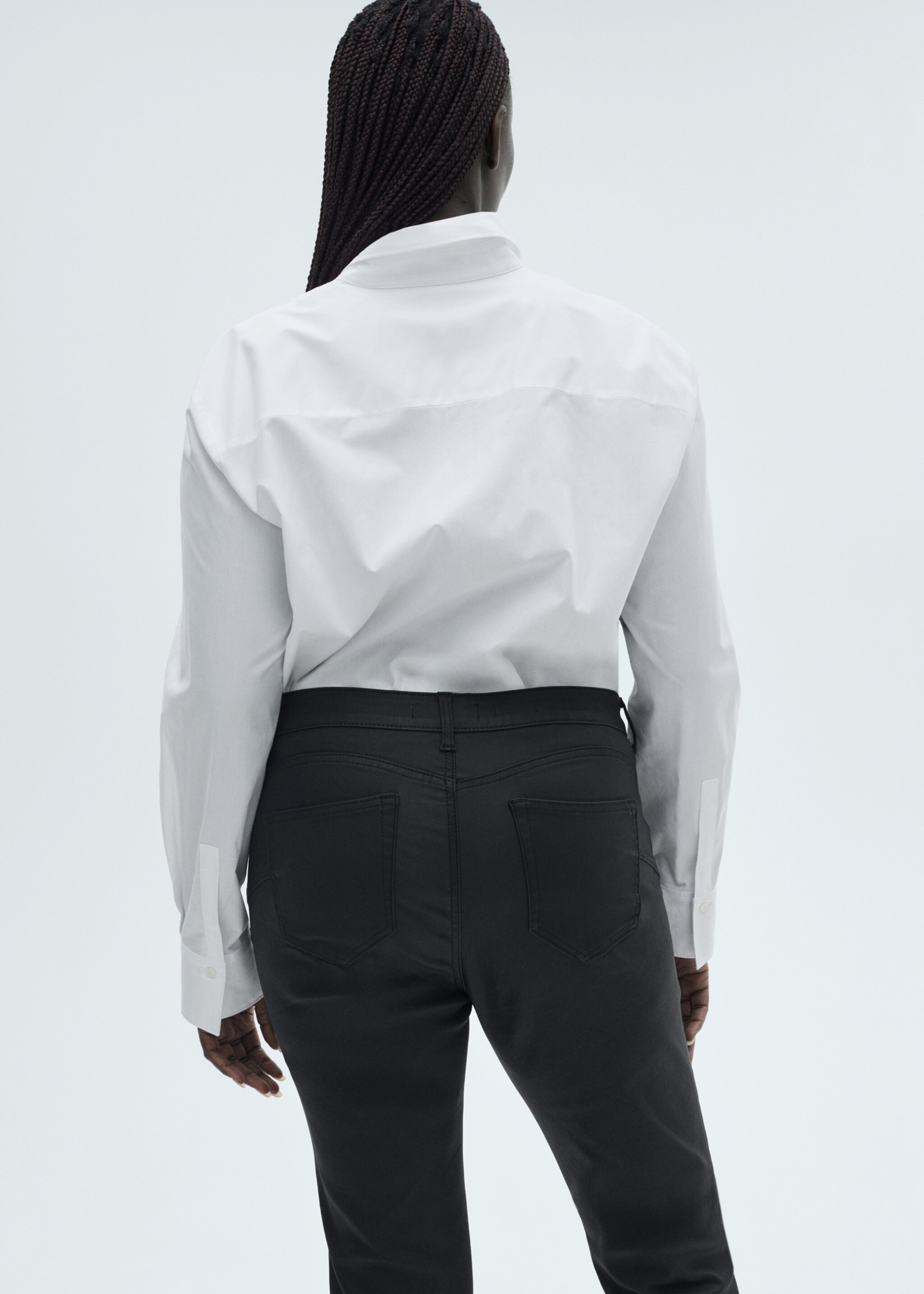 Waxed skinny pushup jeans - Details of the article 4, Black. Ref: 87070443-00.