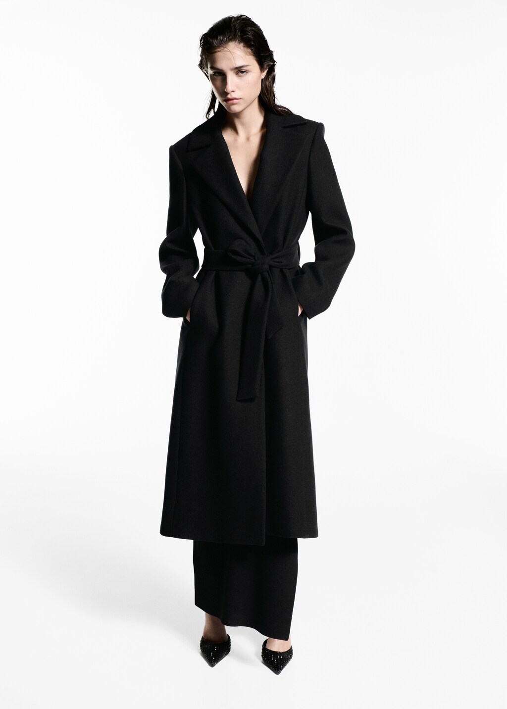 Manteco wool coat with detachable faux fur collar - Women | MANGO