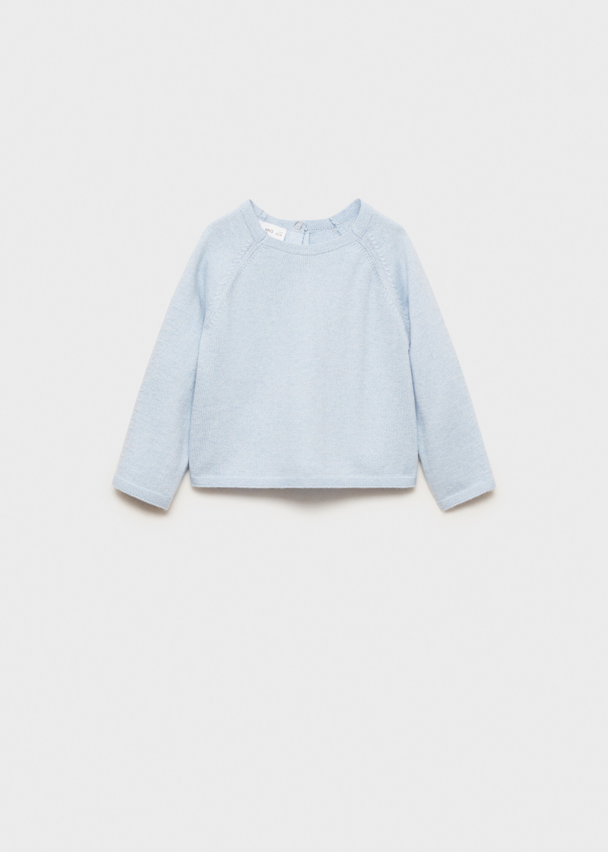 Feinstrickpullover mit Knöpfen - Artikel ohne Model, Himmelblau. Ref: 87070448-00.