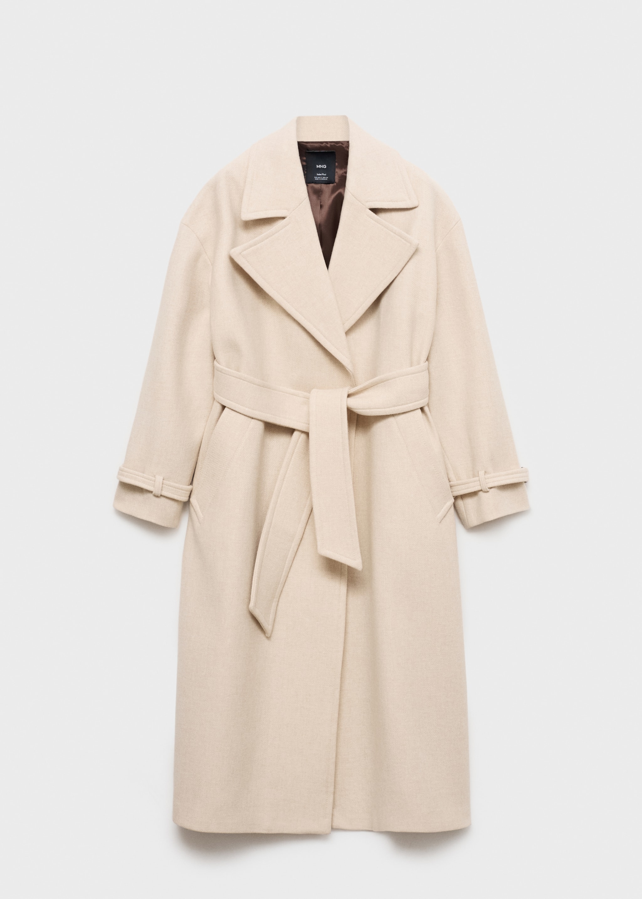 Maxi lapel Manteco wool coat - Article without model, Light/Pastel Grey. Ref: 87070453-00.