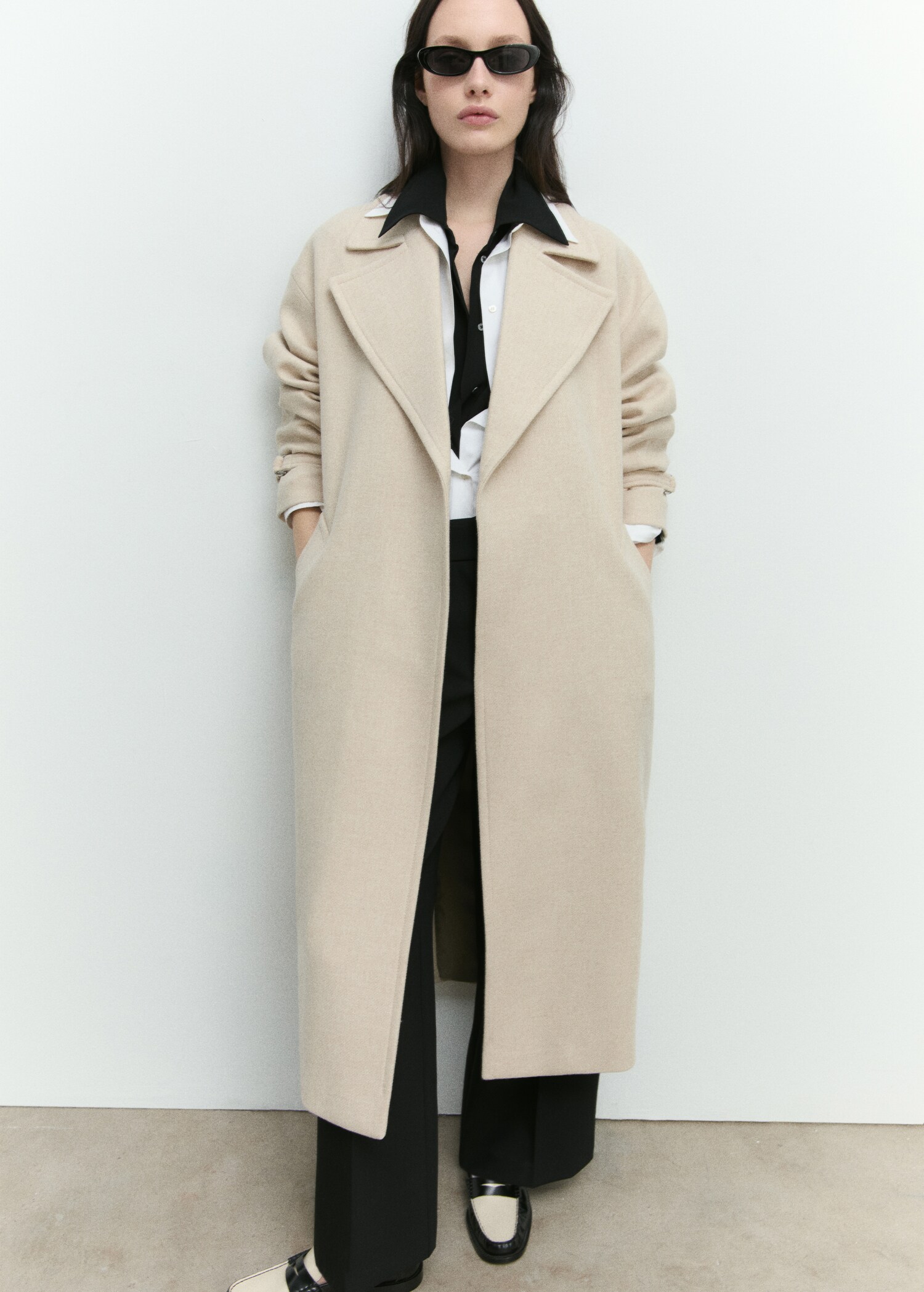 Manteco wool coat with oversized lapels - Details of the article 6