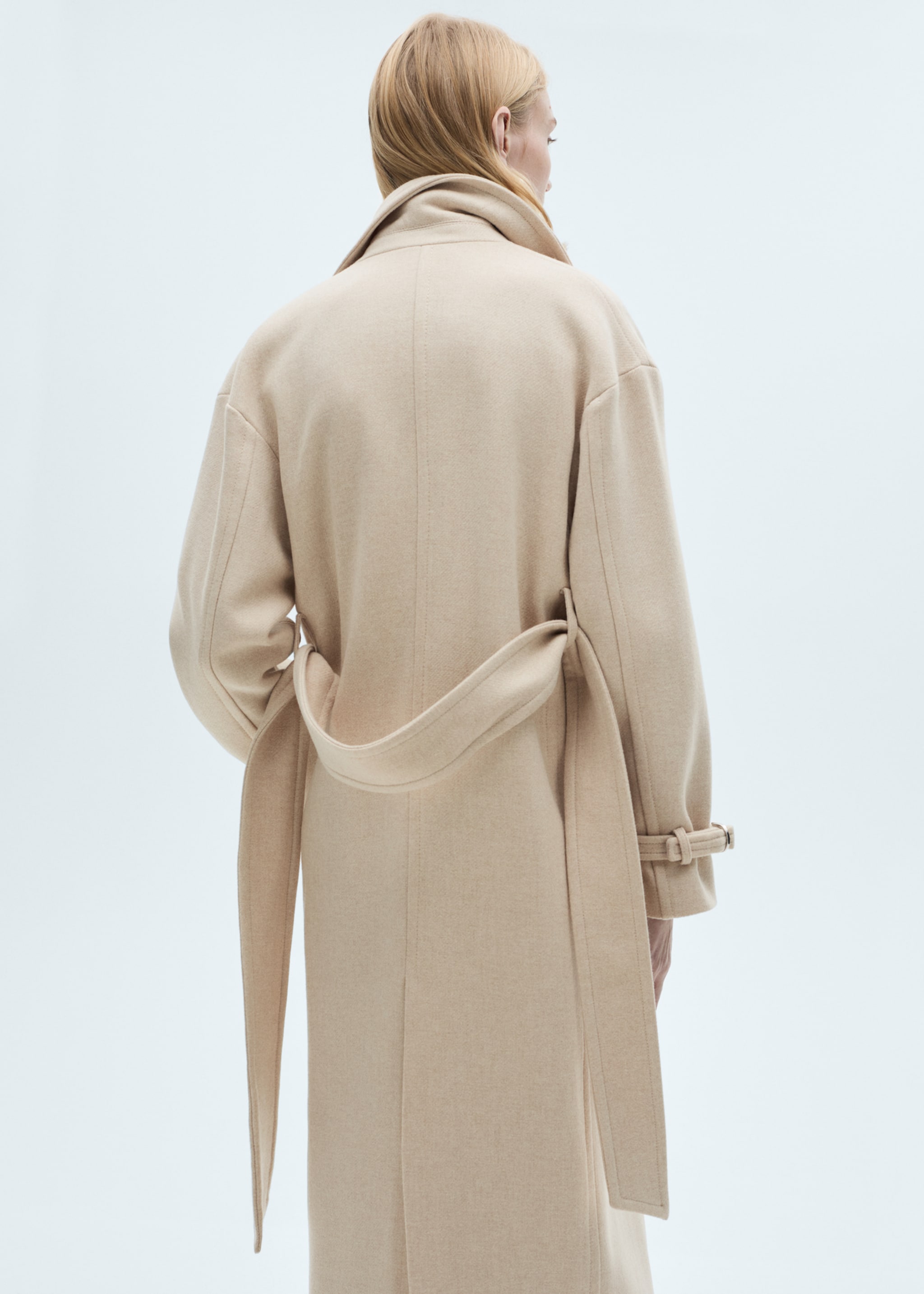 Maxi lapel Manteco wool coat - Reverse of the article, Light/Pastel Grey. Ref: 87070453-00.