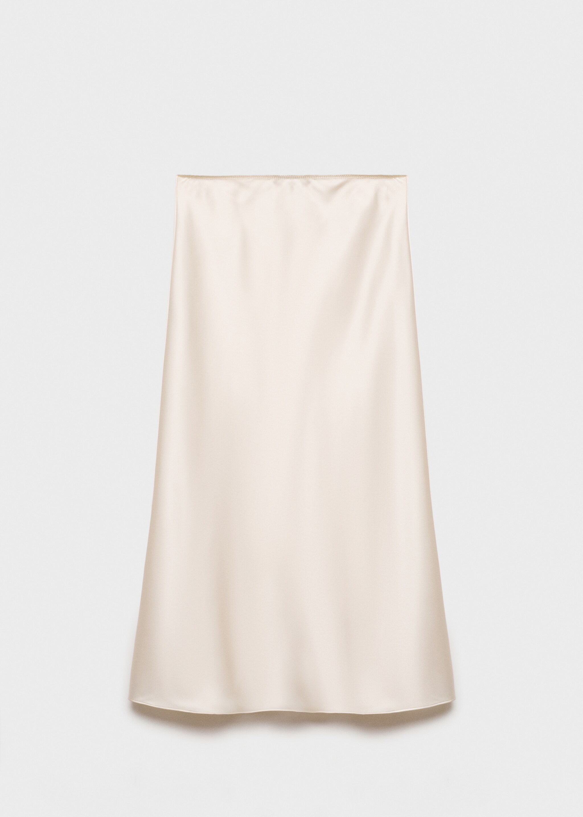 Midi satin skirt - Article without model, Ecru. Ref: 87070455-00.