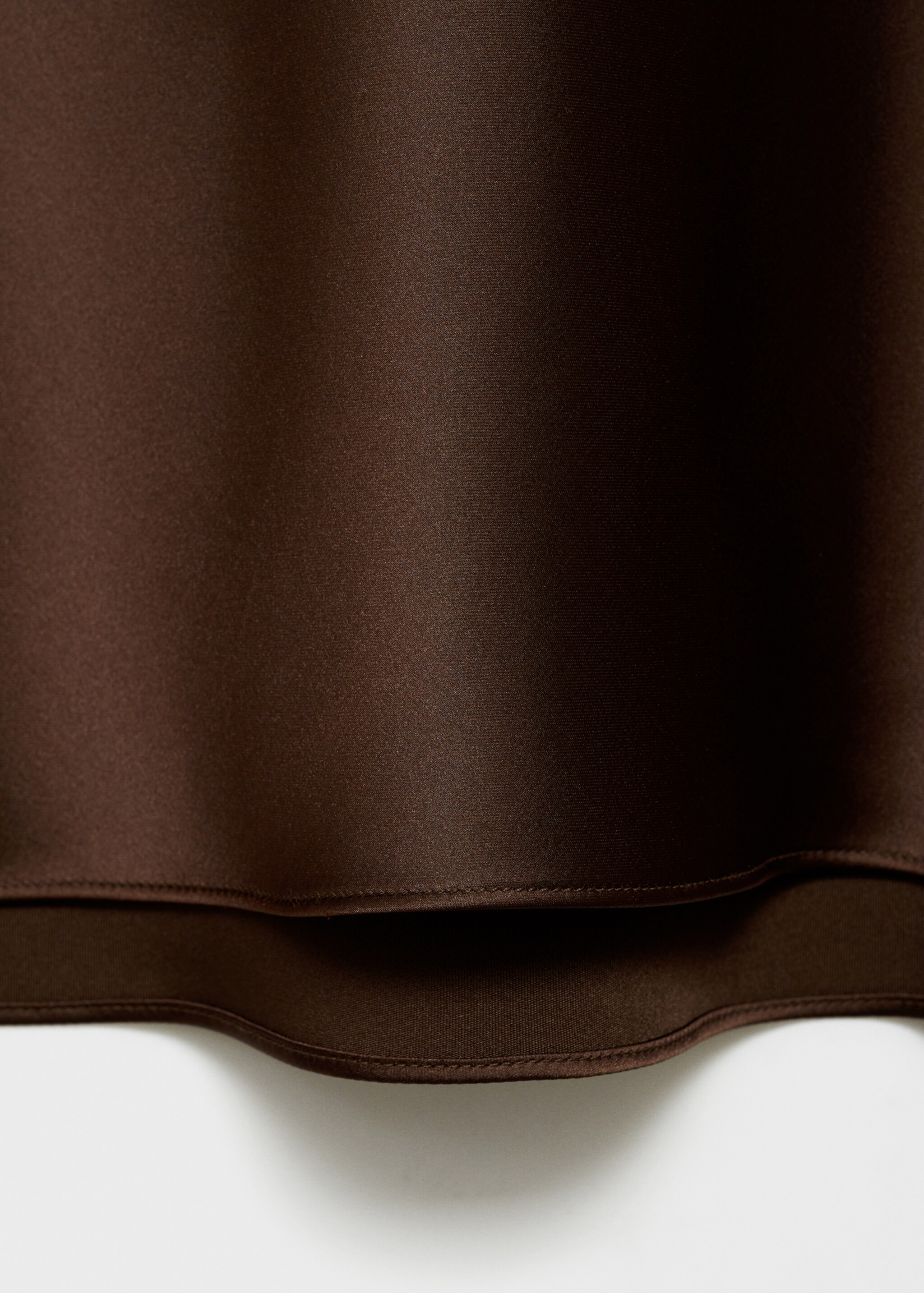 Midi satin skirt - Details of the article 8, Chocolate. Ref: 87070455-00.