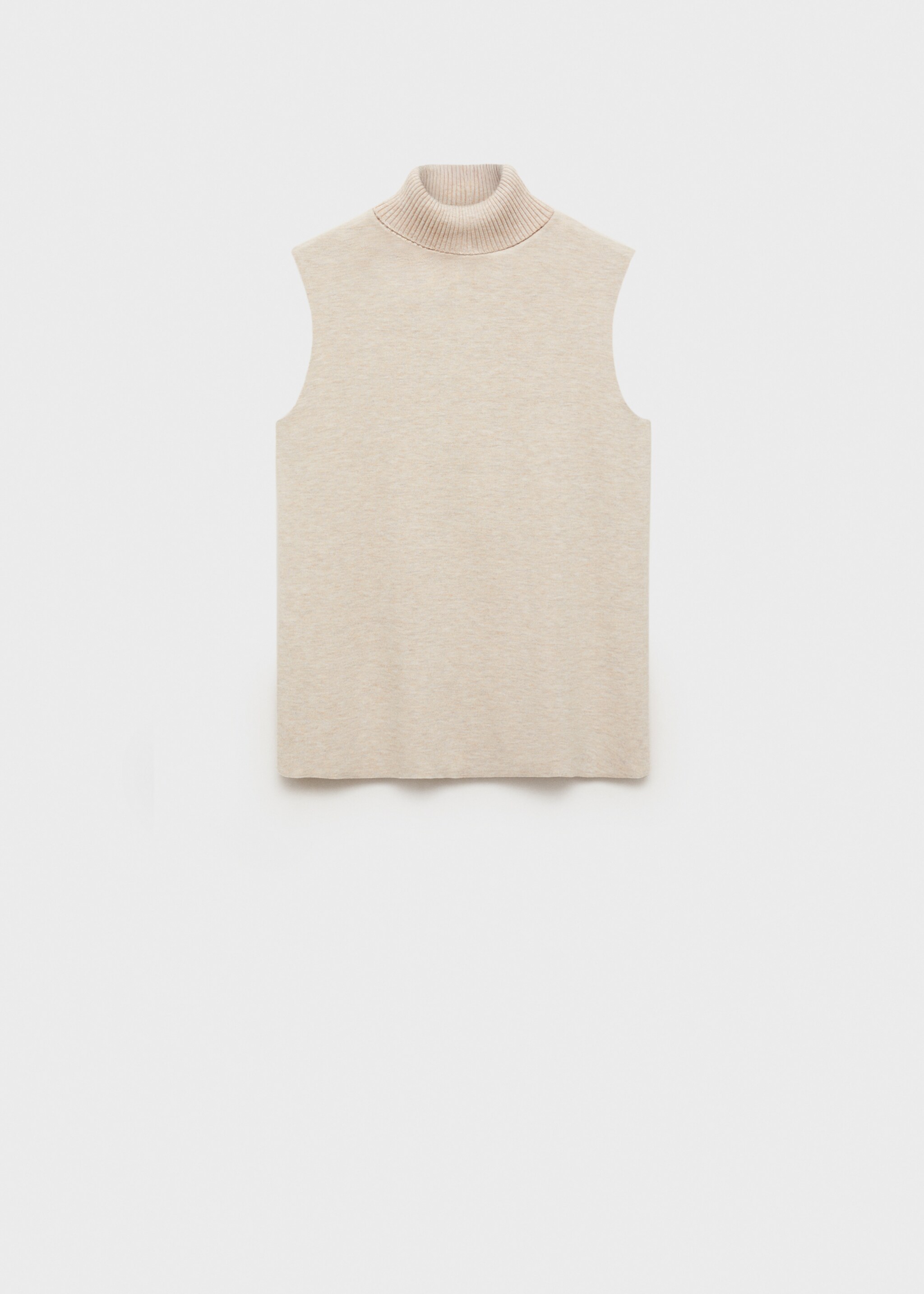 Top punto cuello alto - Artículo sin modelo, Beige. Ref: 87070456-00.