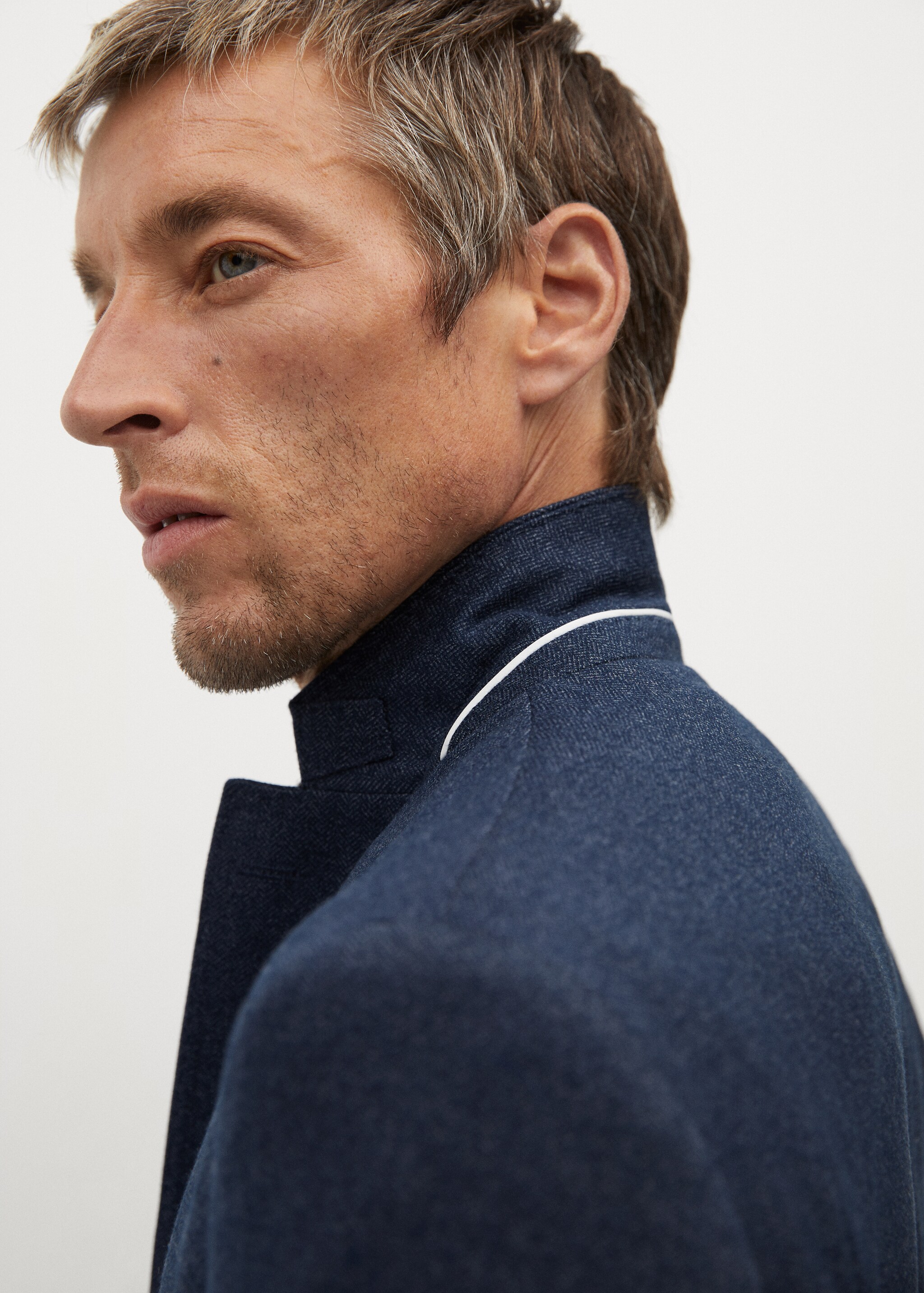 Sako slim fit se strukturou rybí kosti - Detail zboží 2