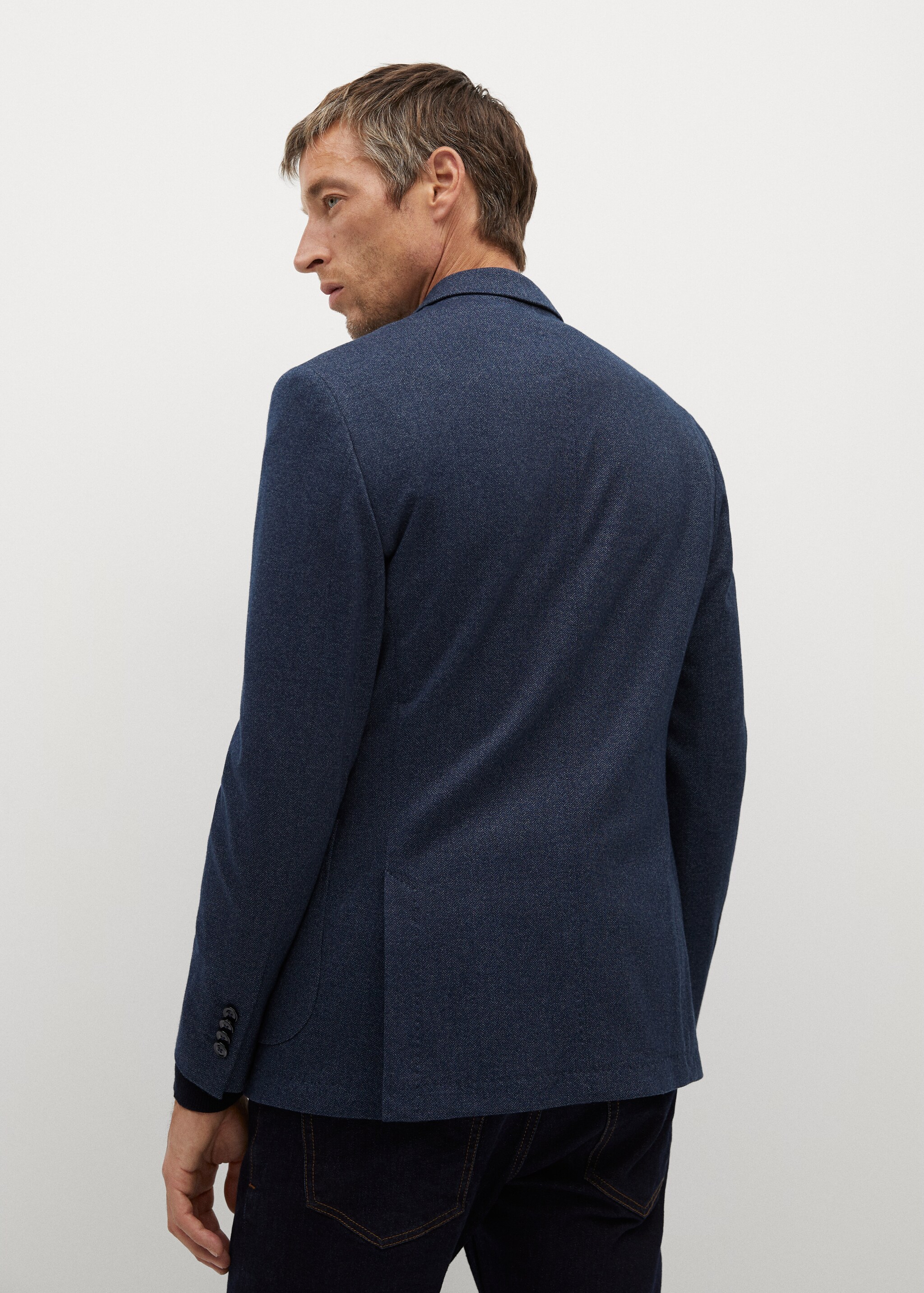 Sako slim fit se strukturou rybí kosti - Zadní strana zboží