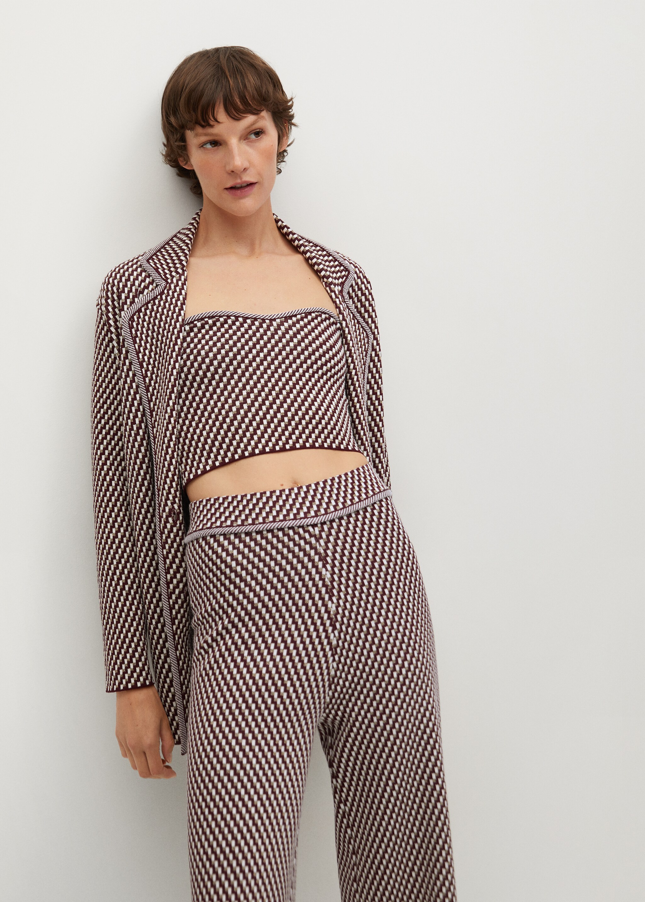 Pantalón punto estampado geométrico - Detalle del artículo 1