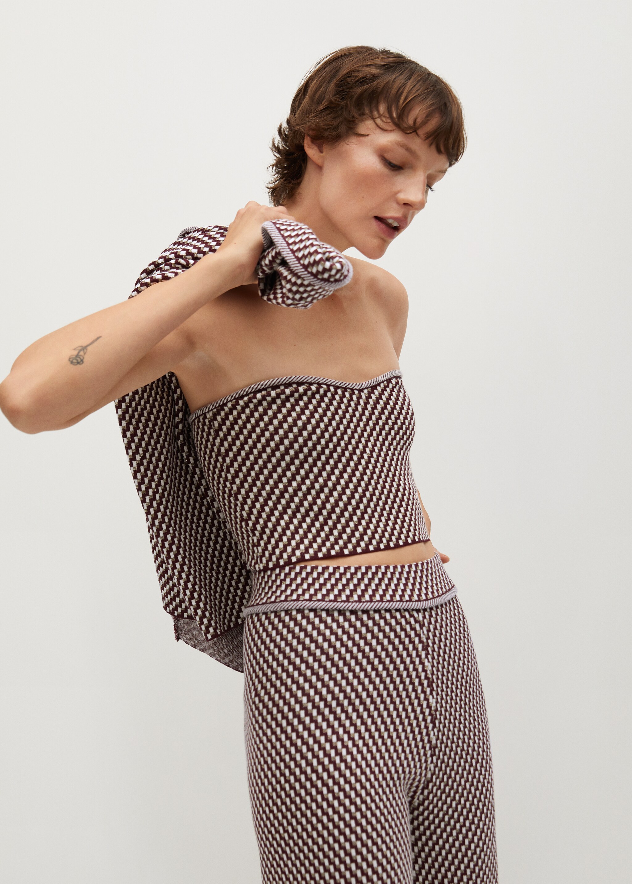 Pantalón punto estampado geométrico - Detalle del artículo 2