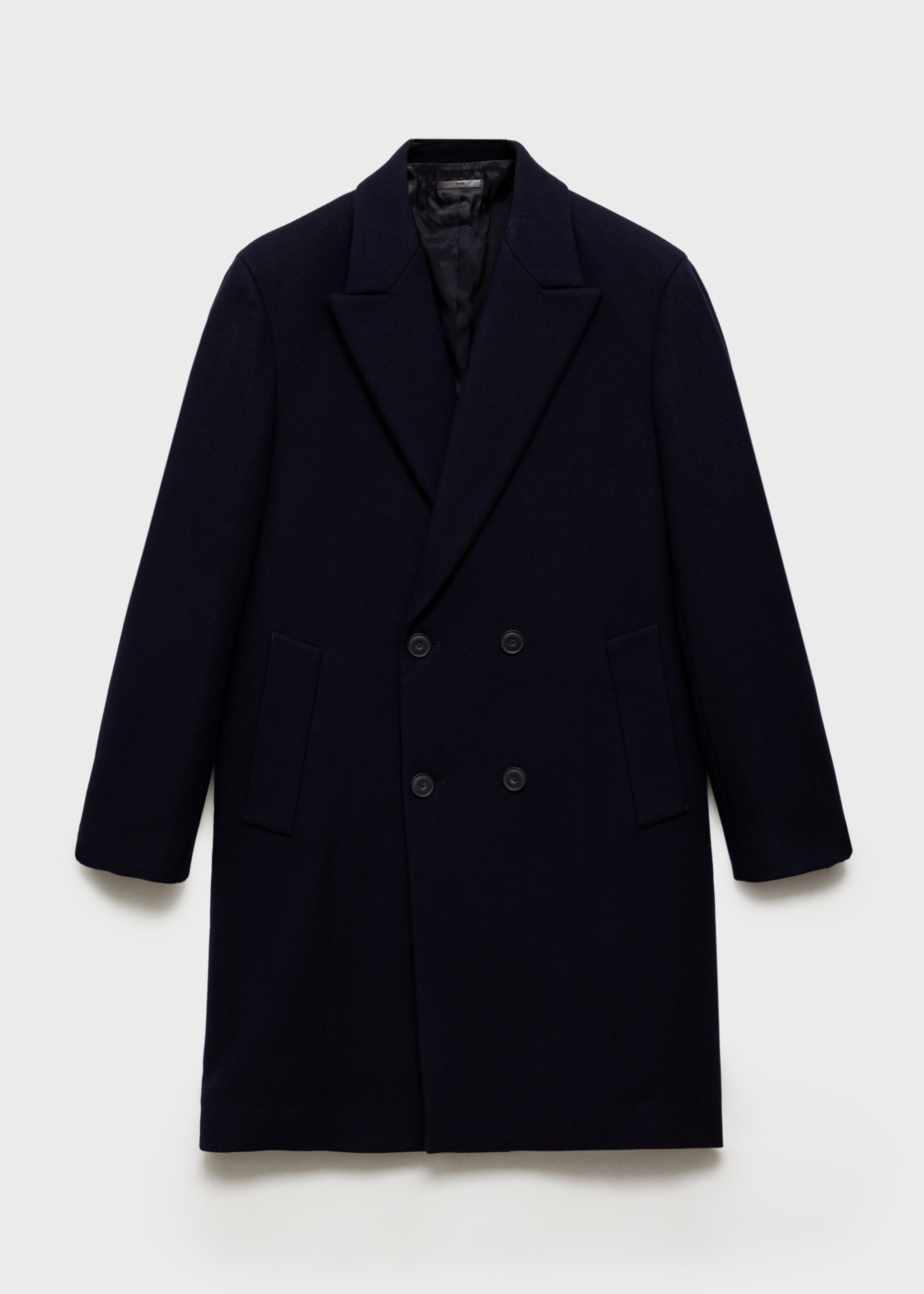 Abrigo largo lana relaxed fit - Artículo sin modelo, Azul marino. Ref: 87070574-00.