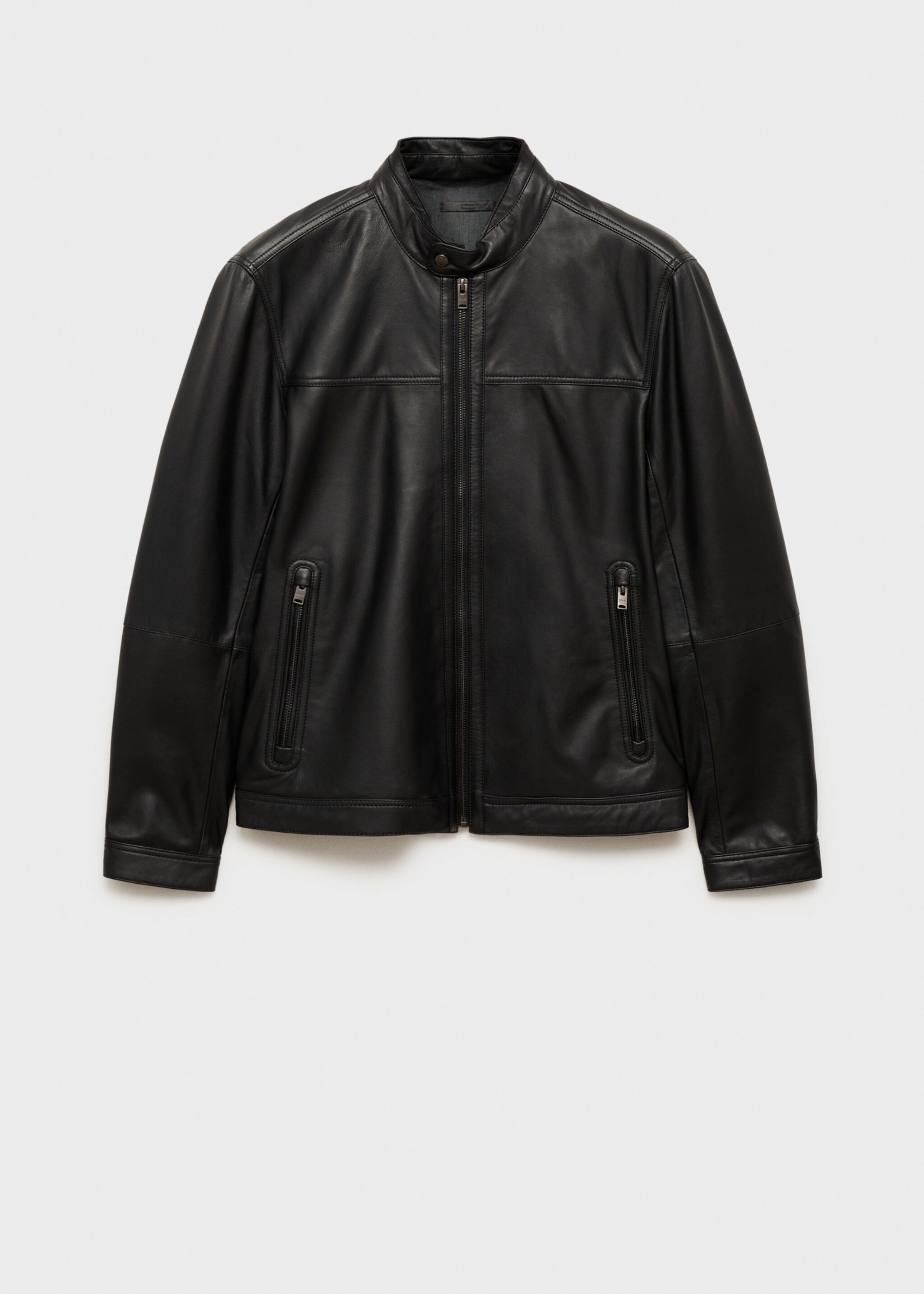 Nappa leather biker jacket - Article without model, Black. Ref: 87070575-00.