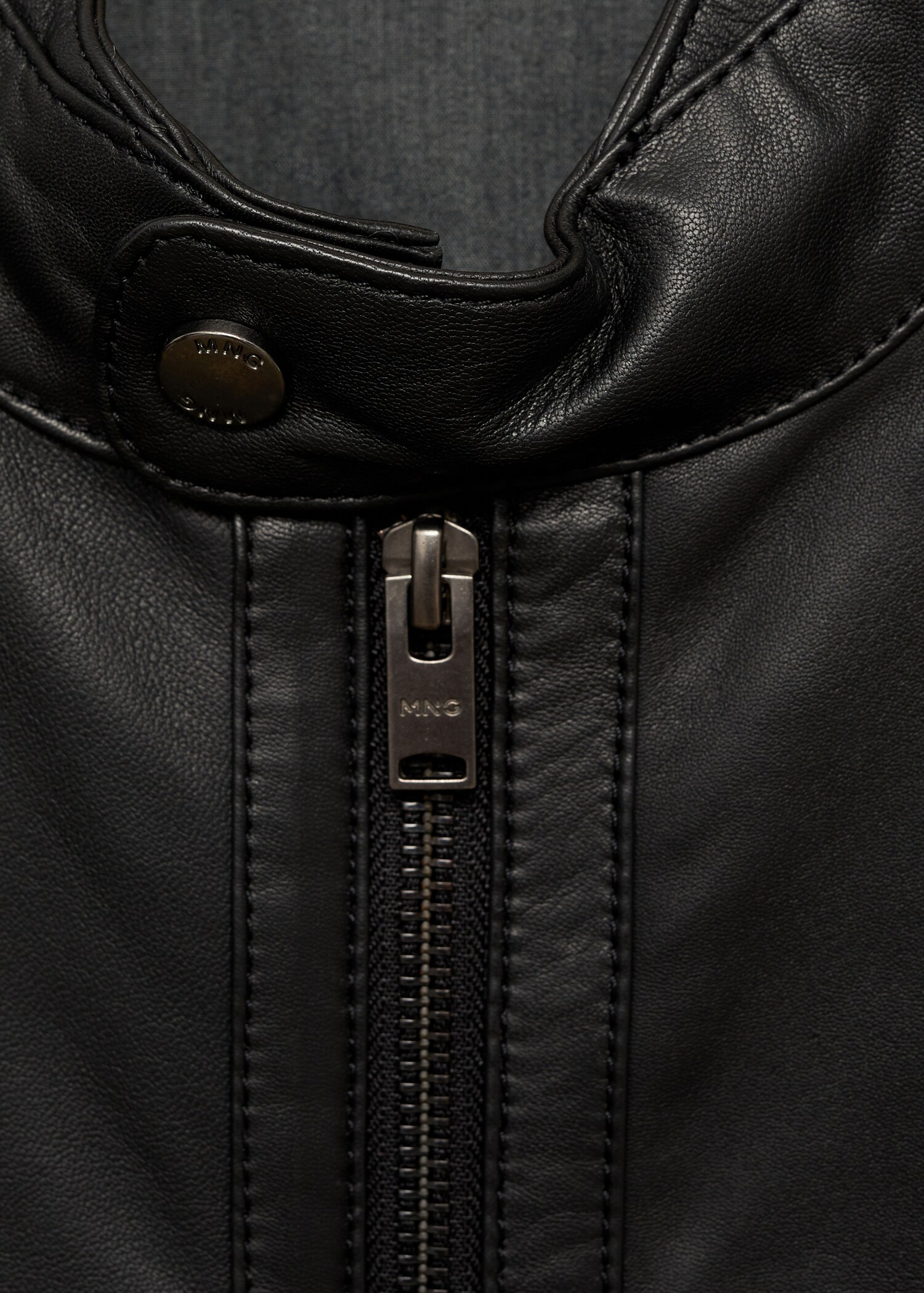 Nappa leather biker jacket - Details of the article 8