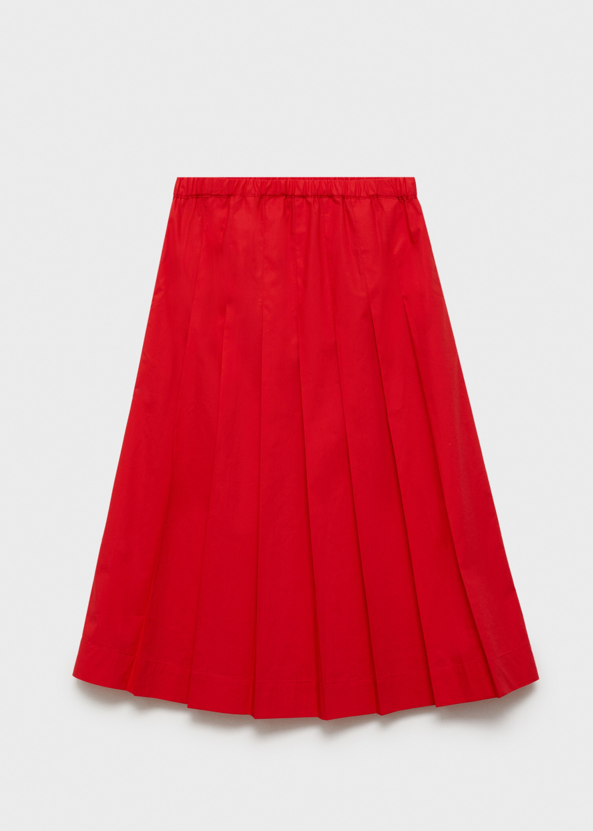 Cotton pleated skirt - Article without model, Red. Ref: 87070580-00.