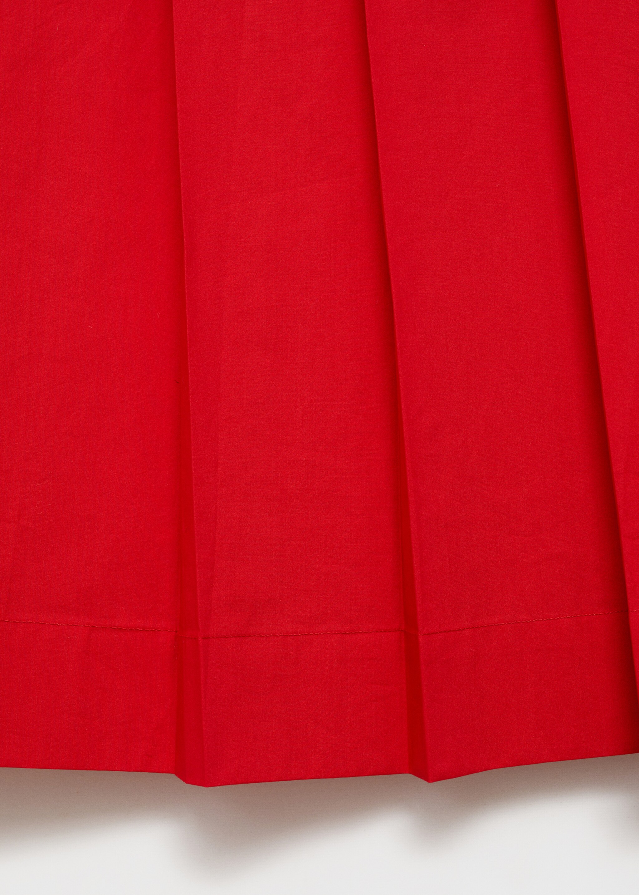 Cotton pleated skirt - Details of the article 0, Red. Ref: 87070580-00.
