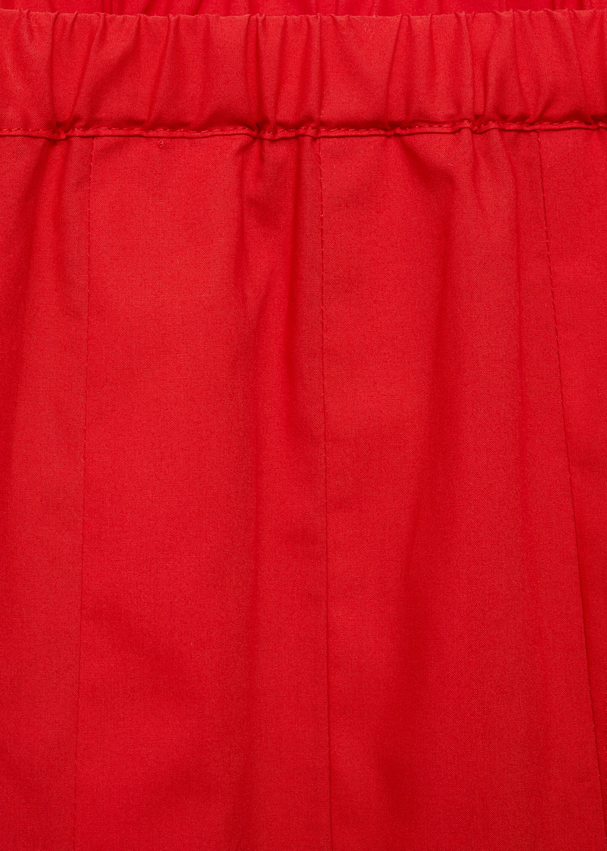 Cotton pleated skirt - Details of the article 8, Red. Ref: 87070580-00.