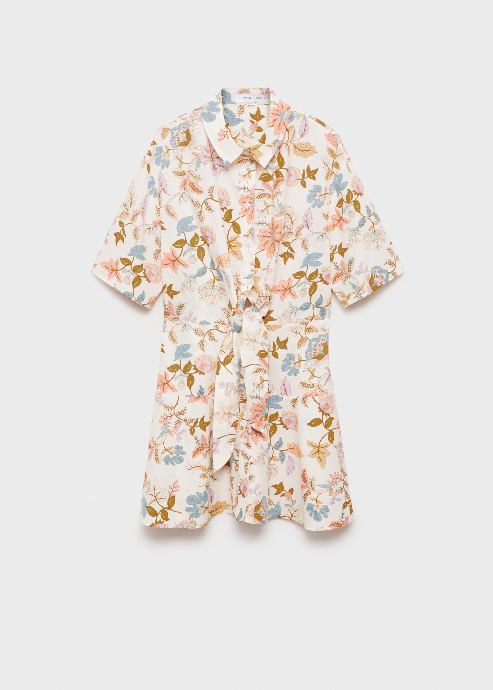 Robe nœud en imprimé fleuri - Article sans modèle, Écru. Ref: 87070581-00.