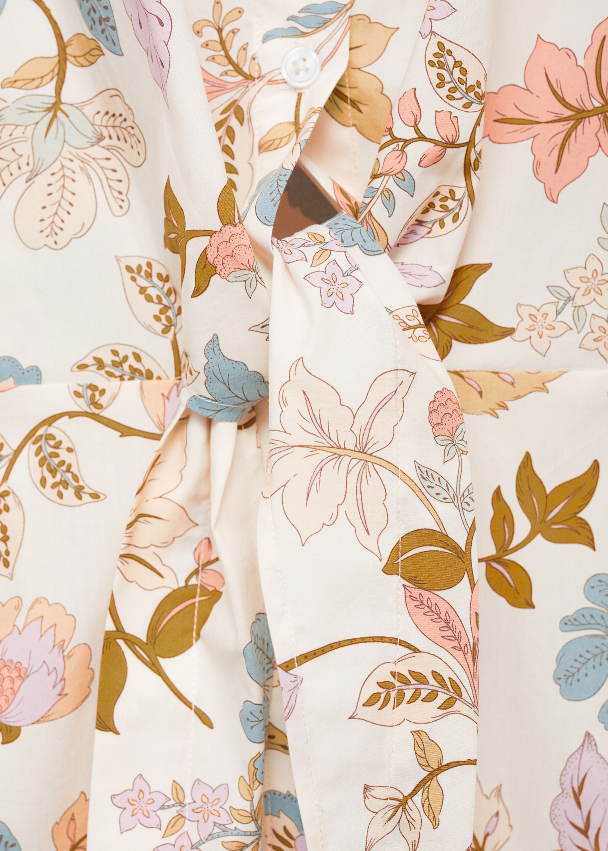 Robe nœud en imprimé fleuri - Détail de l'article 0, Écru. Ref: 87070581-00.