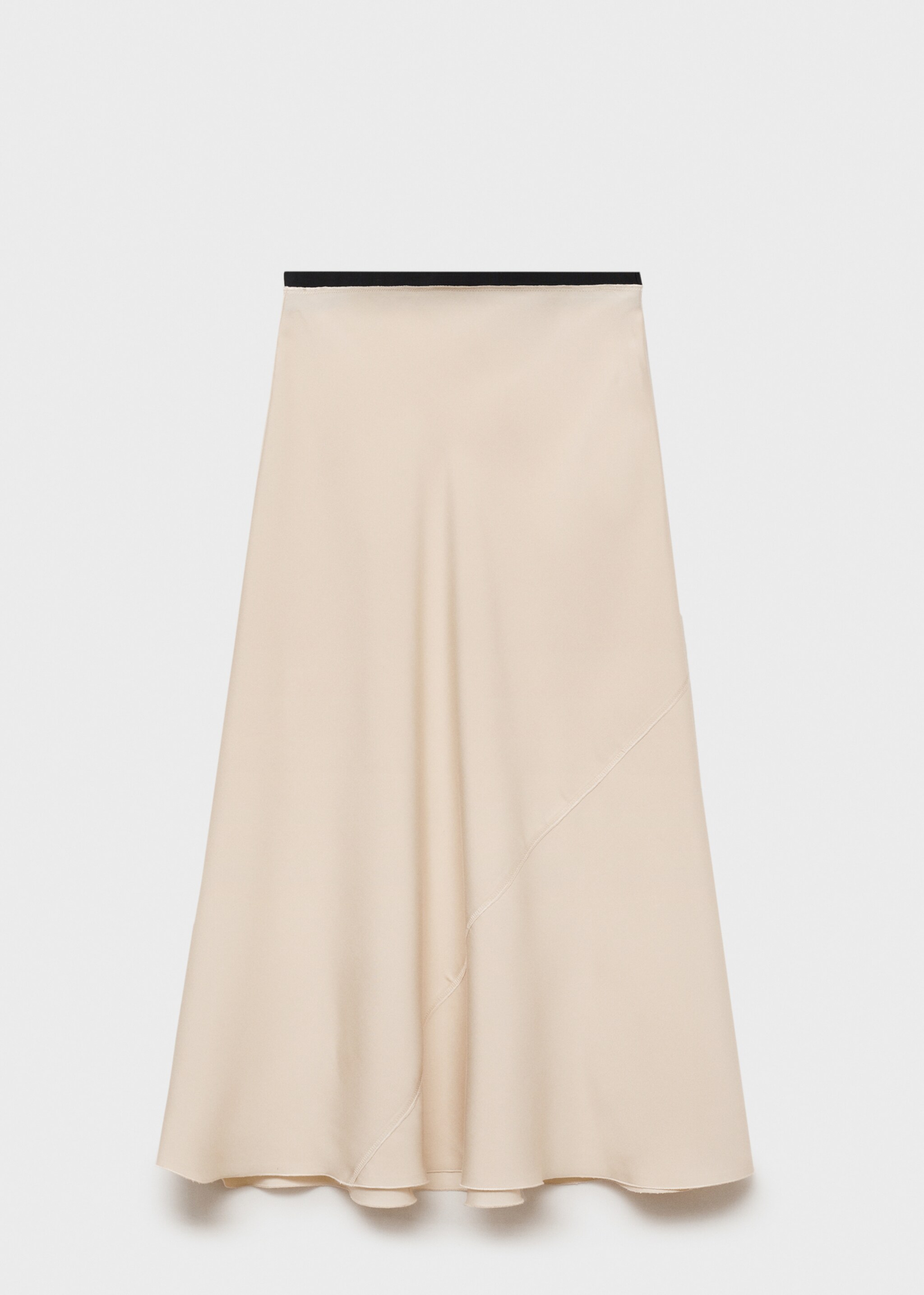 Midi satin skirt - Article without model, Beige. Ref: 87070591-00.