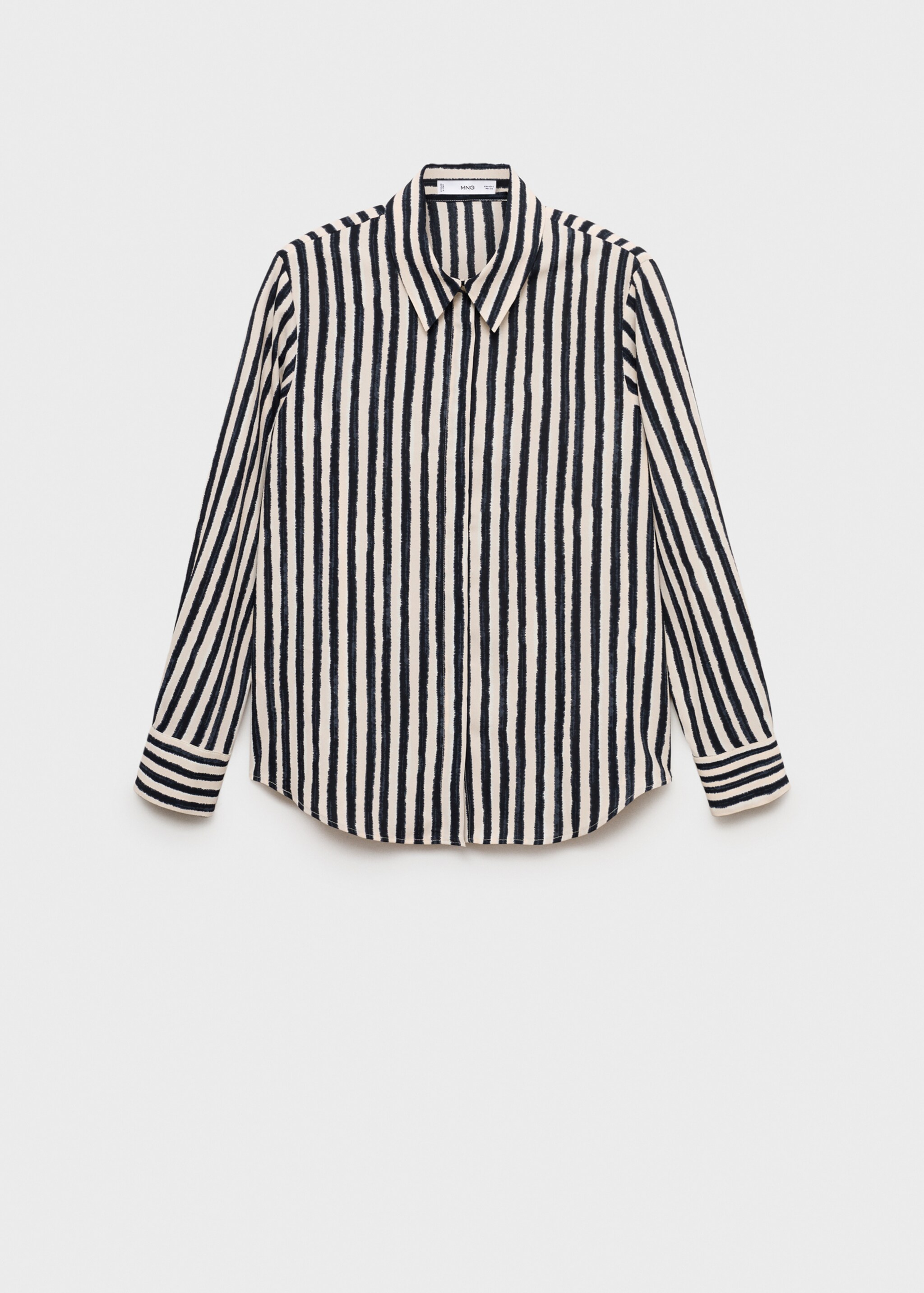 Striped flowy shirt - Article without model, Ecru. Ref: 87070593-00.