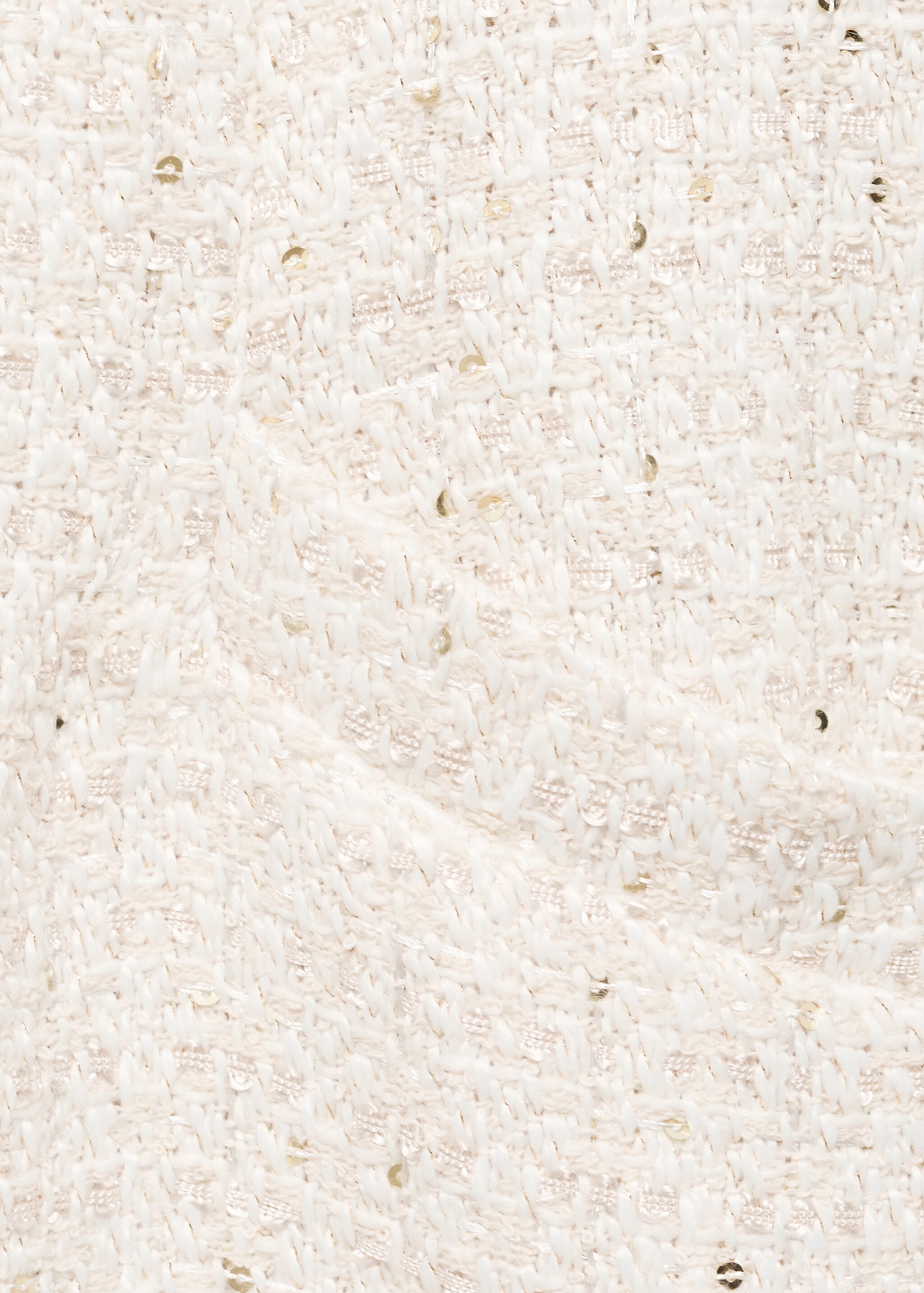 Short-sleeved tweed jumpsuit - Details of the article 0, Ecru. Ref: 87070595-00.