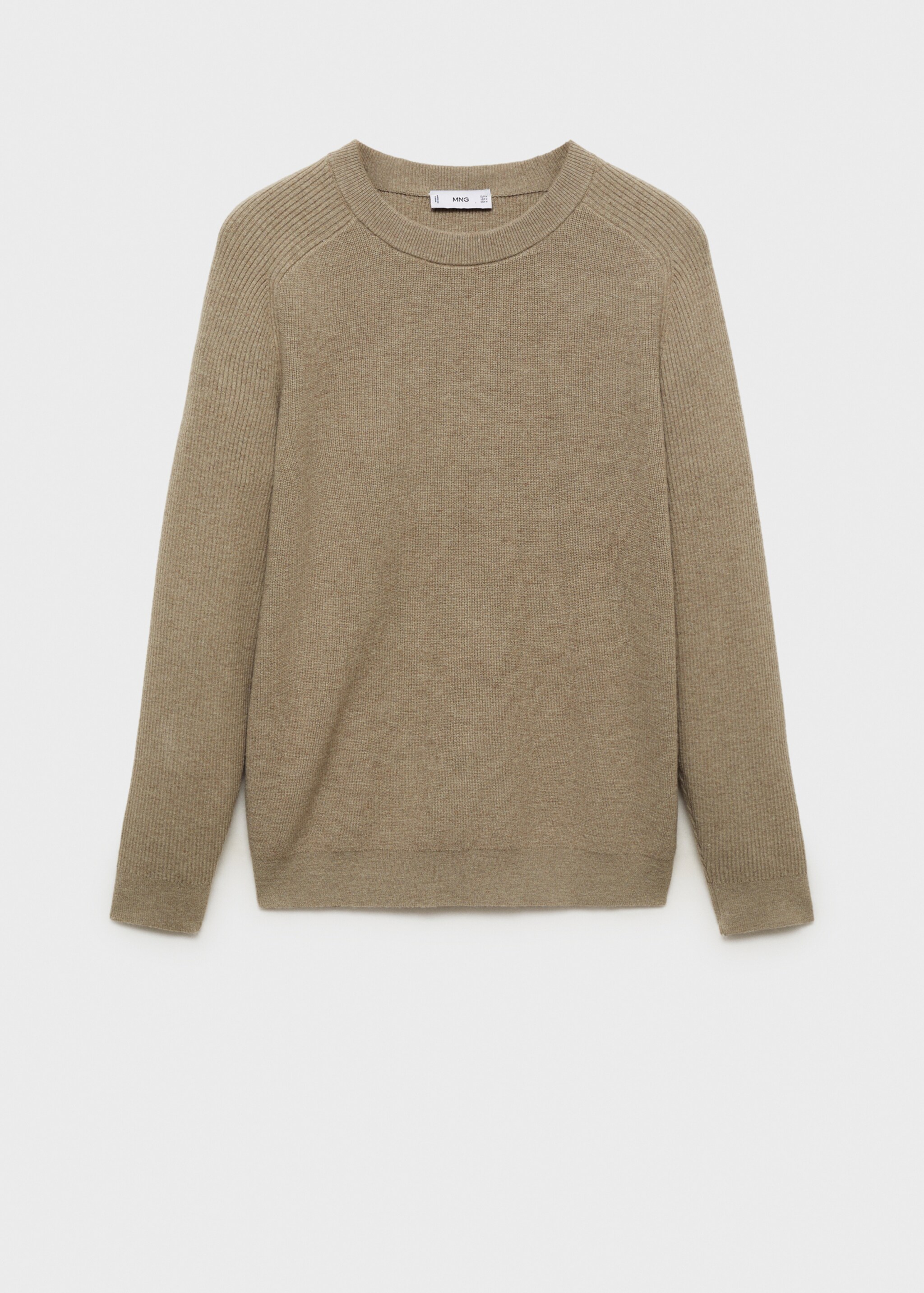 Ribbed wool sweater - Article without model, Mink Grey. Ref: 87070598-00.