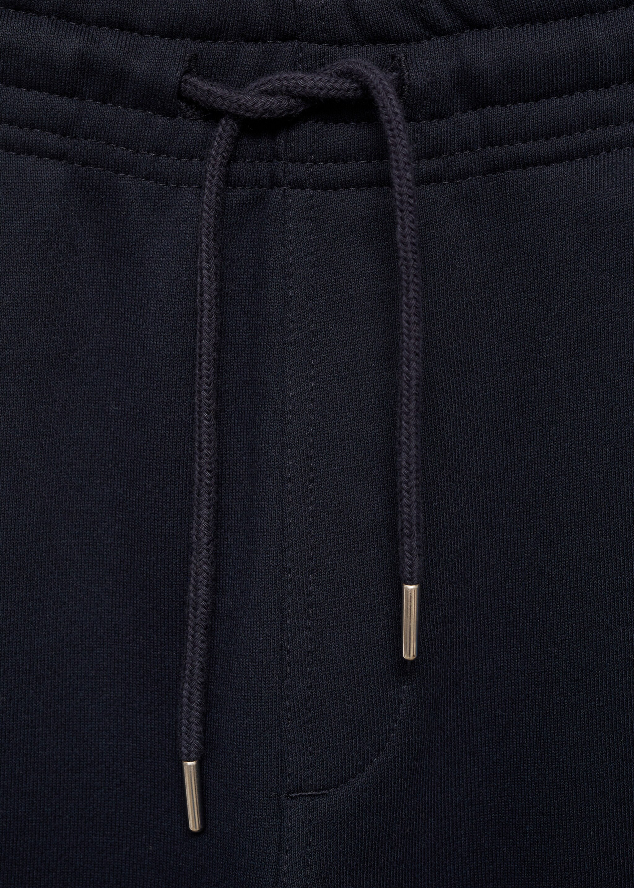 Podstavljene sportske hlače od flisa s elastičnim pojasom - Detalji artikla 8, Tamnoplava. Ref: 87070600-00.