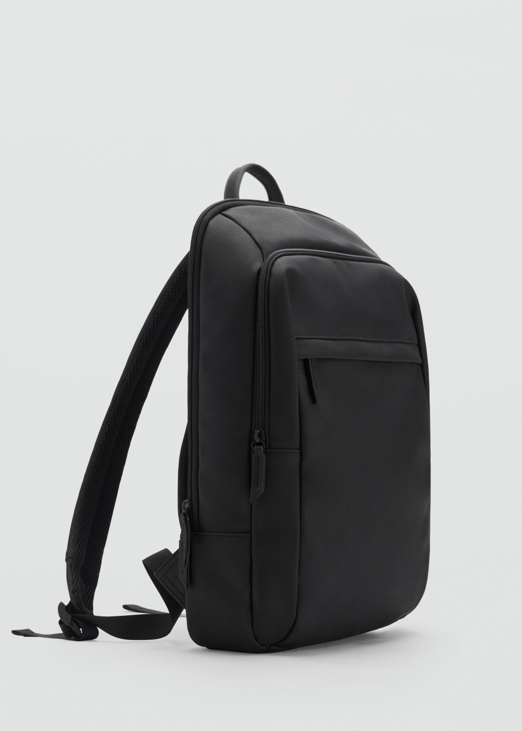 Functional rubberised backpack - Medium plane, Black. Ref: 87070604-00.