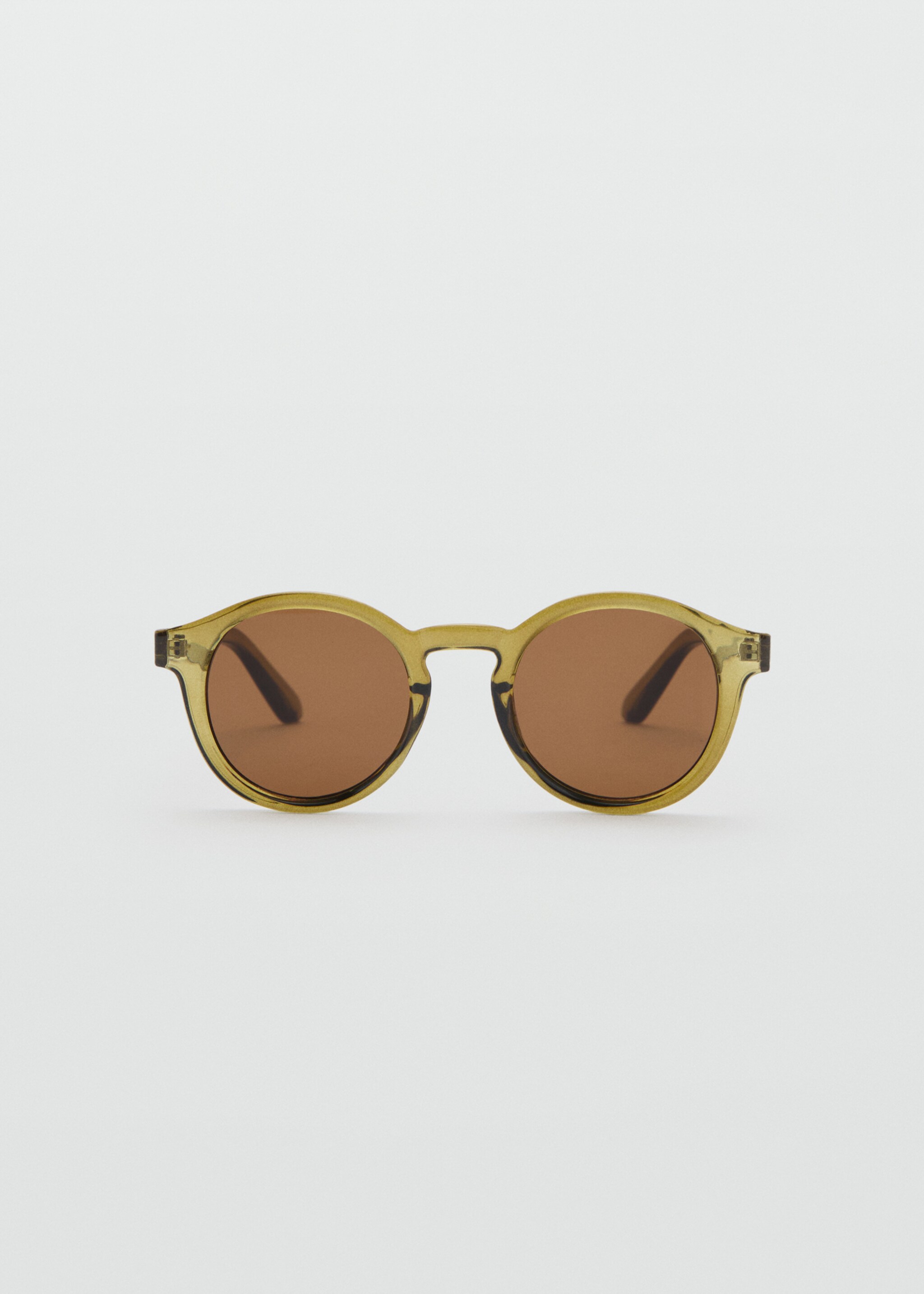 Round-framed sunglasses - Article without model, Khaki. Ref: 87070605-00.