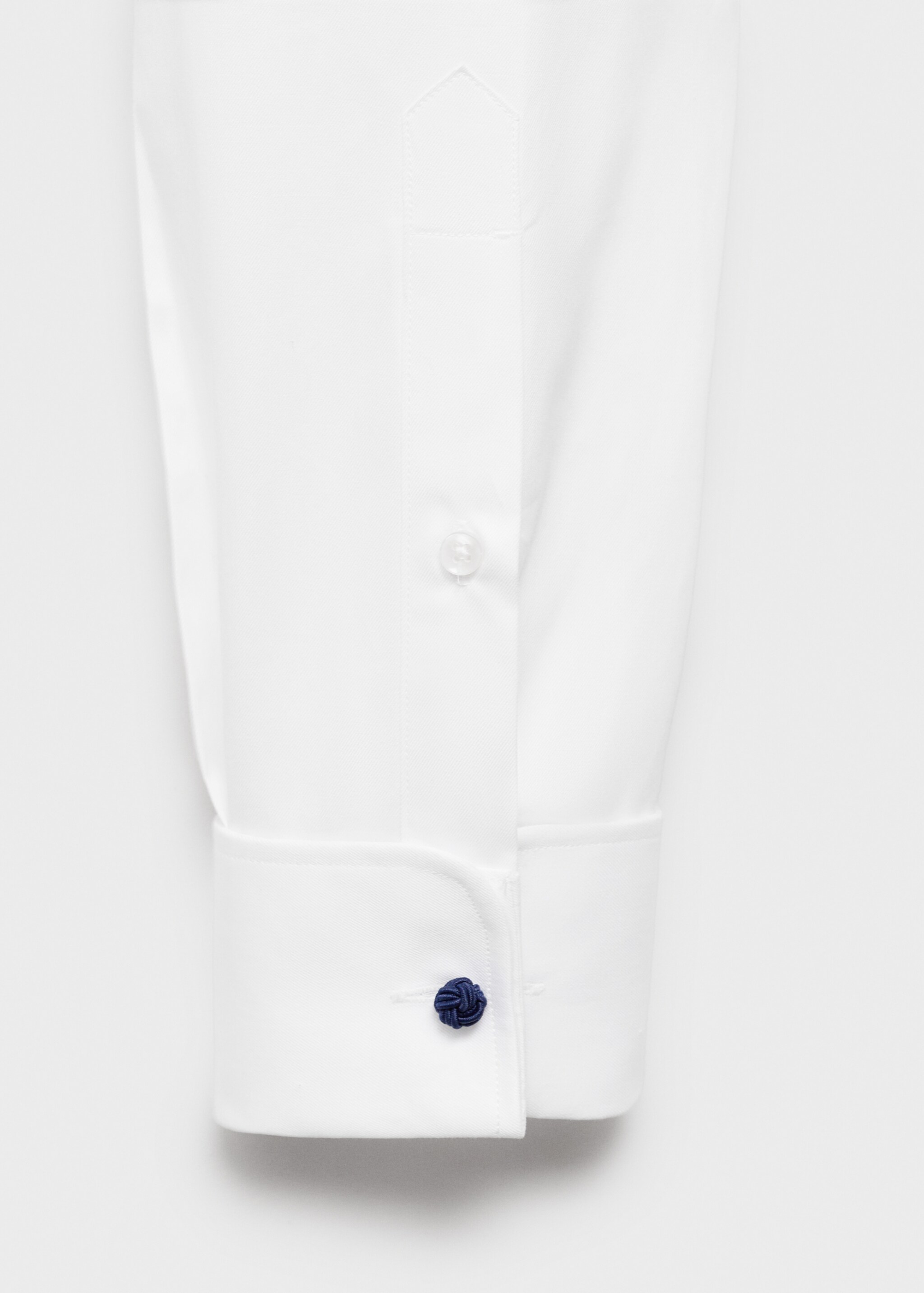 Camisa gemelos traje slim fit tejido twill - Detalle del artículo 0, Blanco. Ref: 87070607-00.