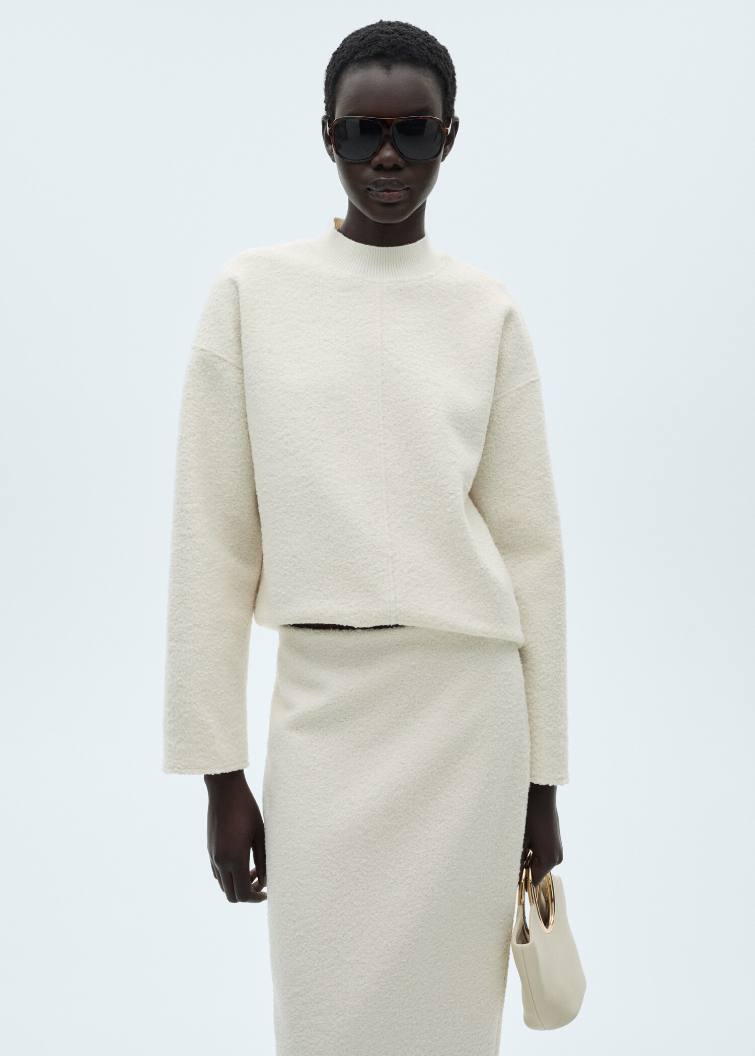 Jupe midi tissu bouclette - Détail de l'article 1