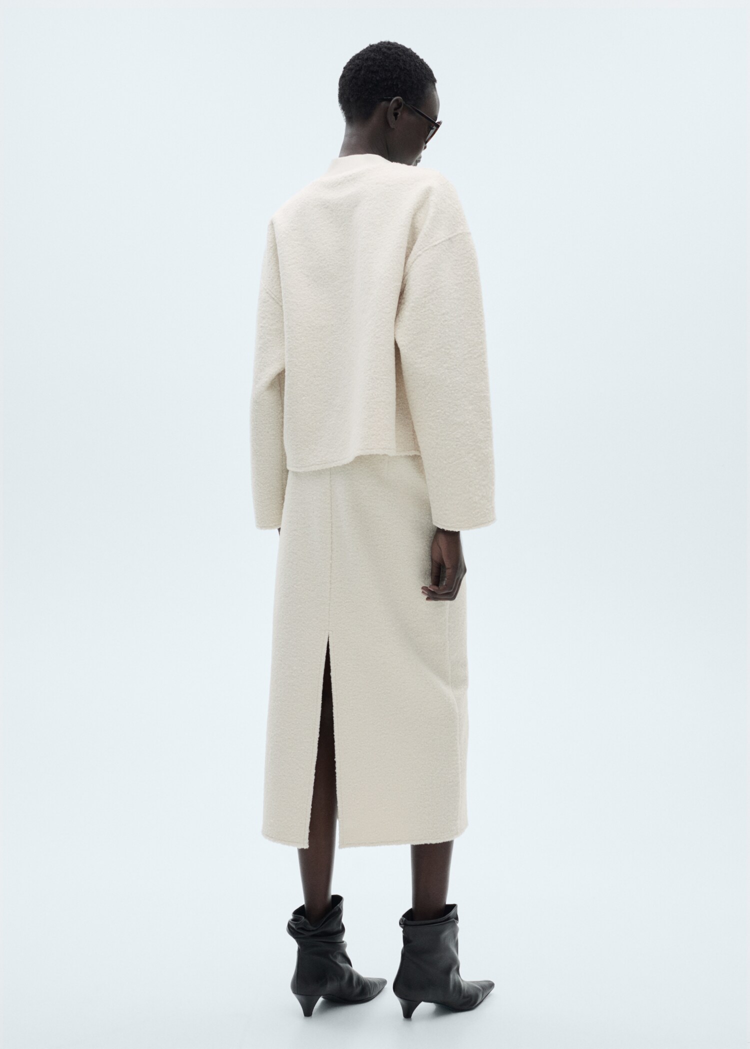 Jupe midi tissu bouclette - Verso de l’article