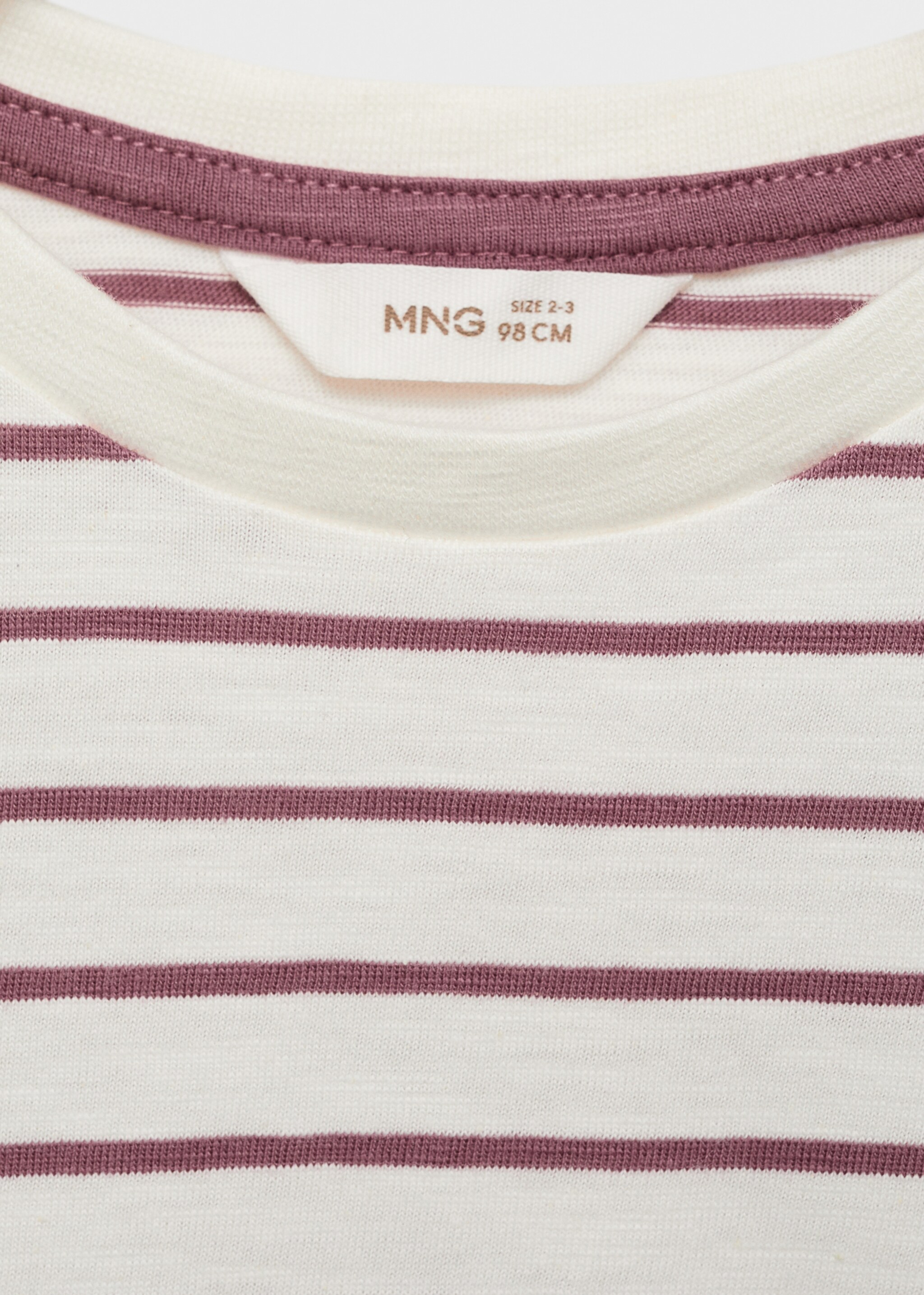 T-shirt algodão riscas - Pormenor do artigo 8, Branco-pérola. Ref: 87070612-00.