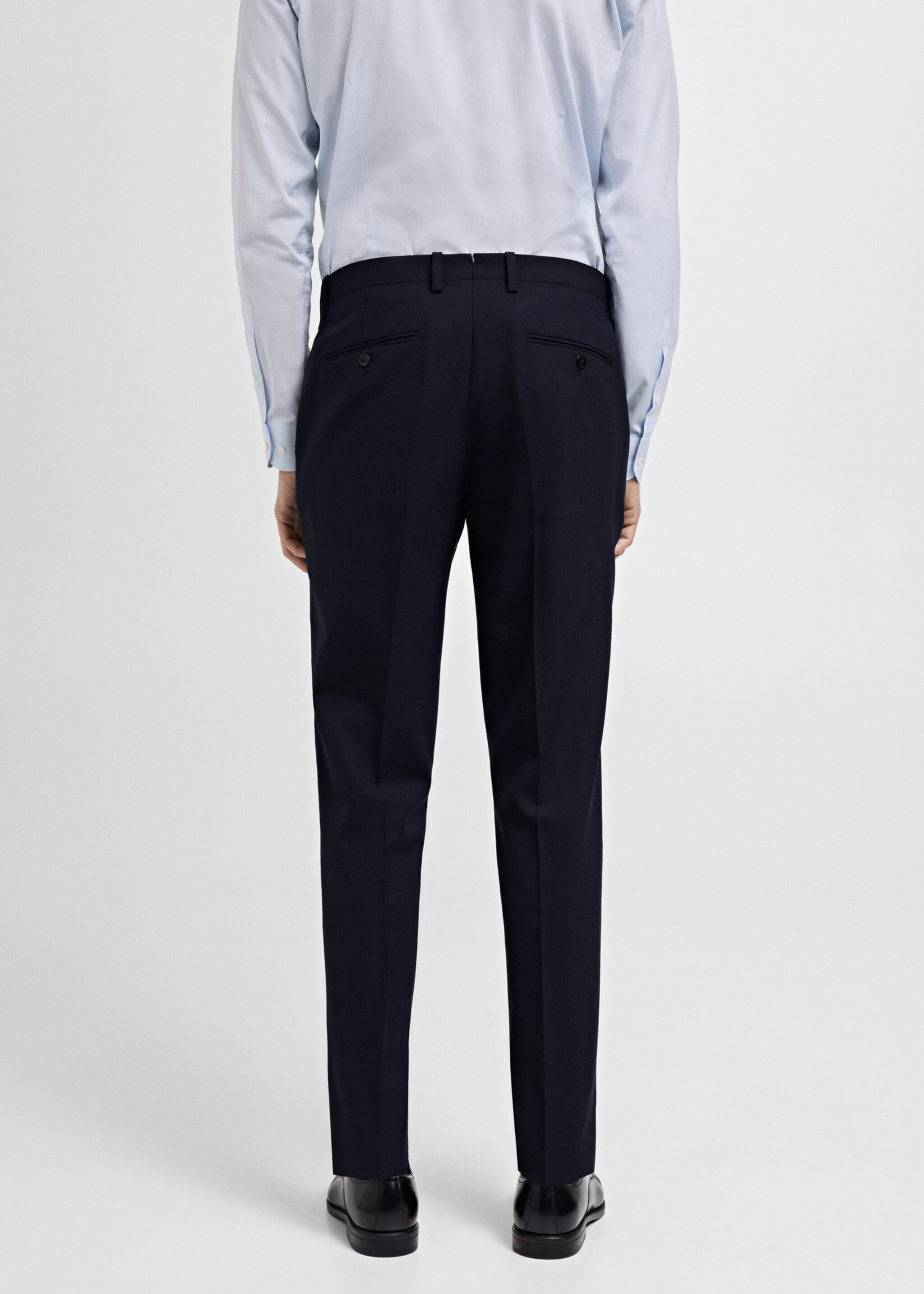 Pantalón traje Turín 100% lana - Reverso del artículo, Azul marino oscuro. Ref: 87070614-00.