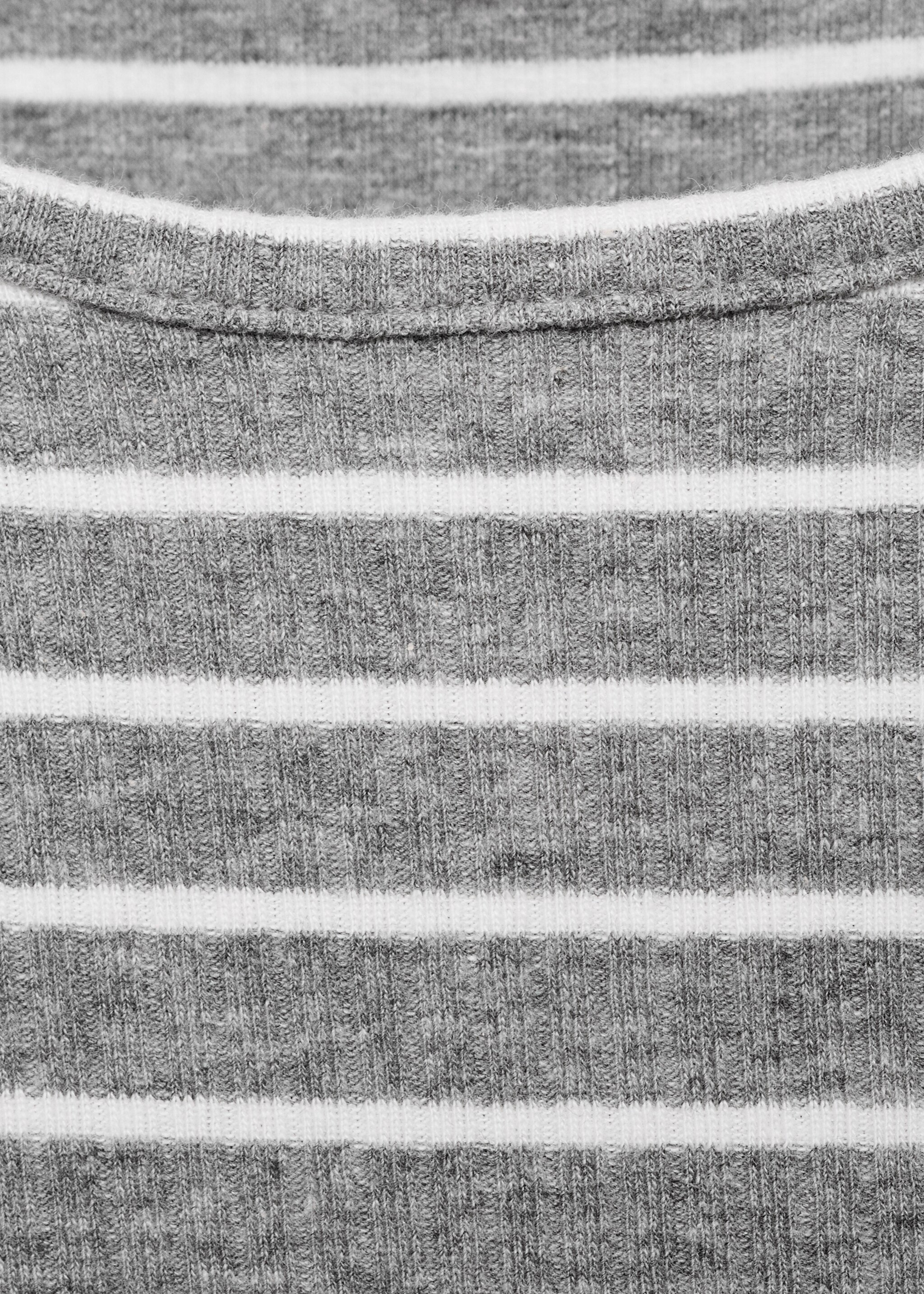 Striped rib T-shirt - Details of the article 8, Light Heather Grey. Ref: 87070617-00.