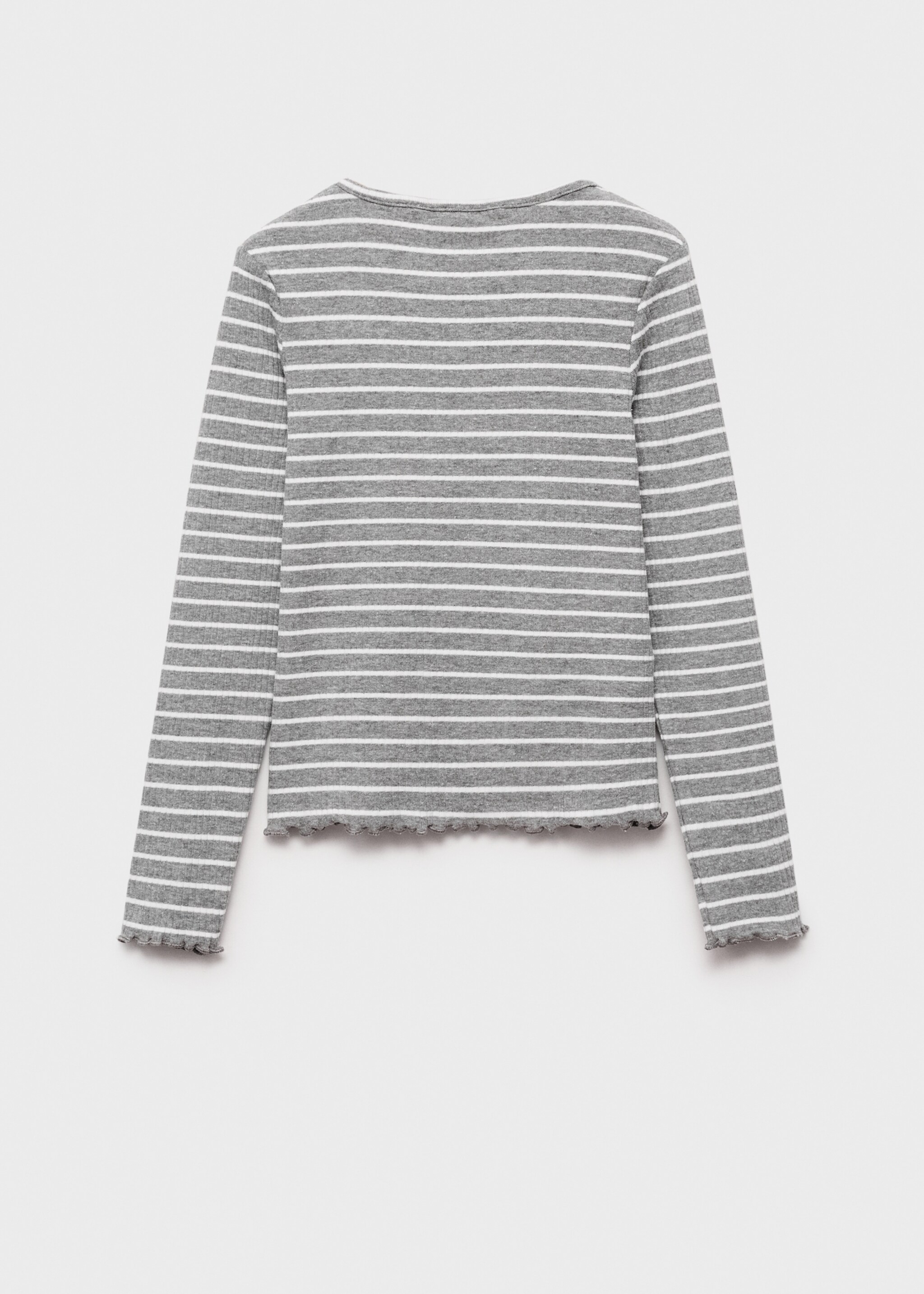 Striped rib T-shirt - Reverse of the article, Light Heather Grey. Ref: 87070617-00.