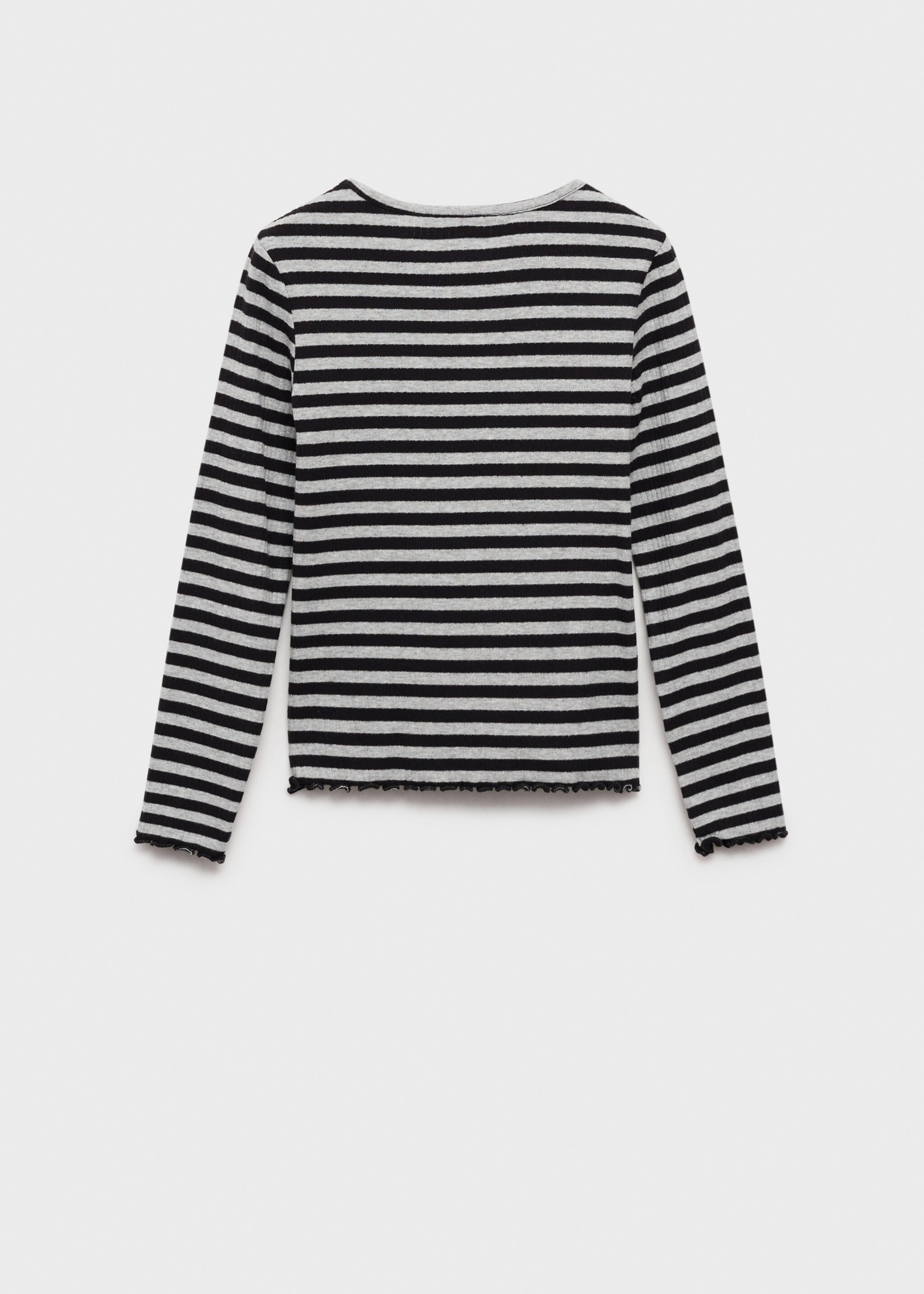 Striped rib T-shirt - Reverse of the article, Dark Heather Grey. Ref: 87070617-00.