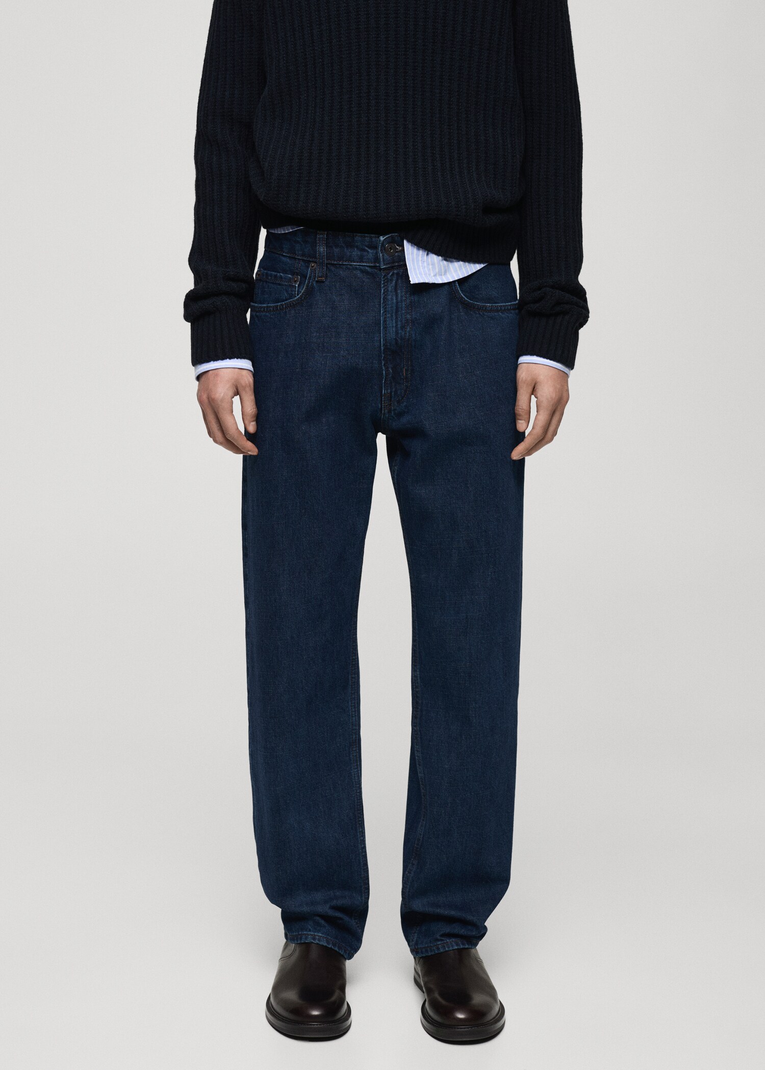 Jean Moby straight-fit délavé foncé - Plan moyen