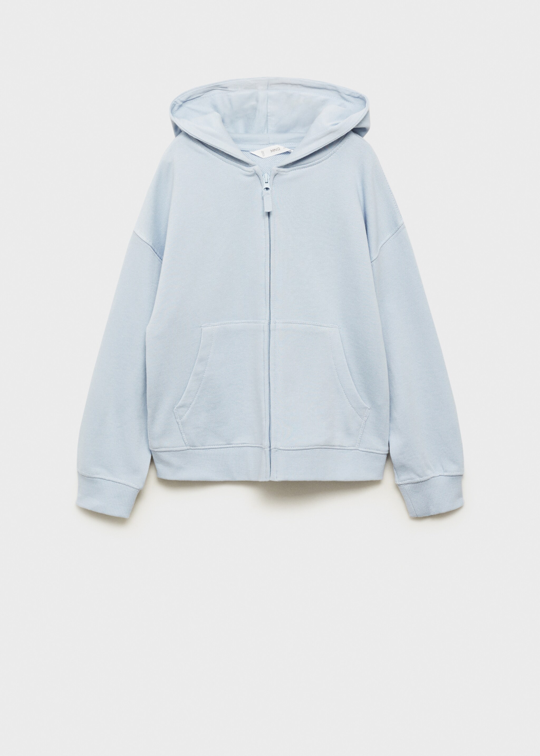 Sweatshirt with open hood - Article without model, Sky Blue. Ref: 87070620-00.