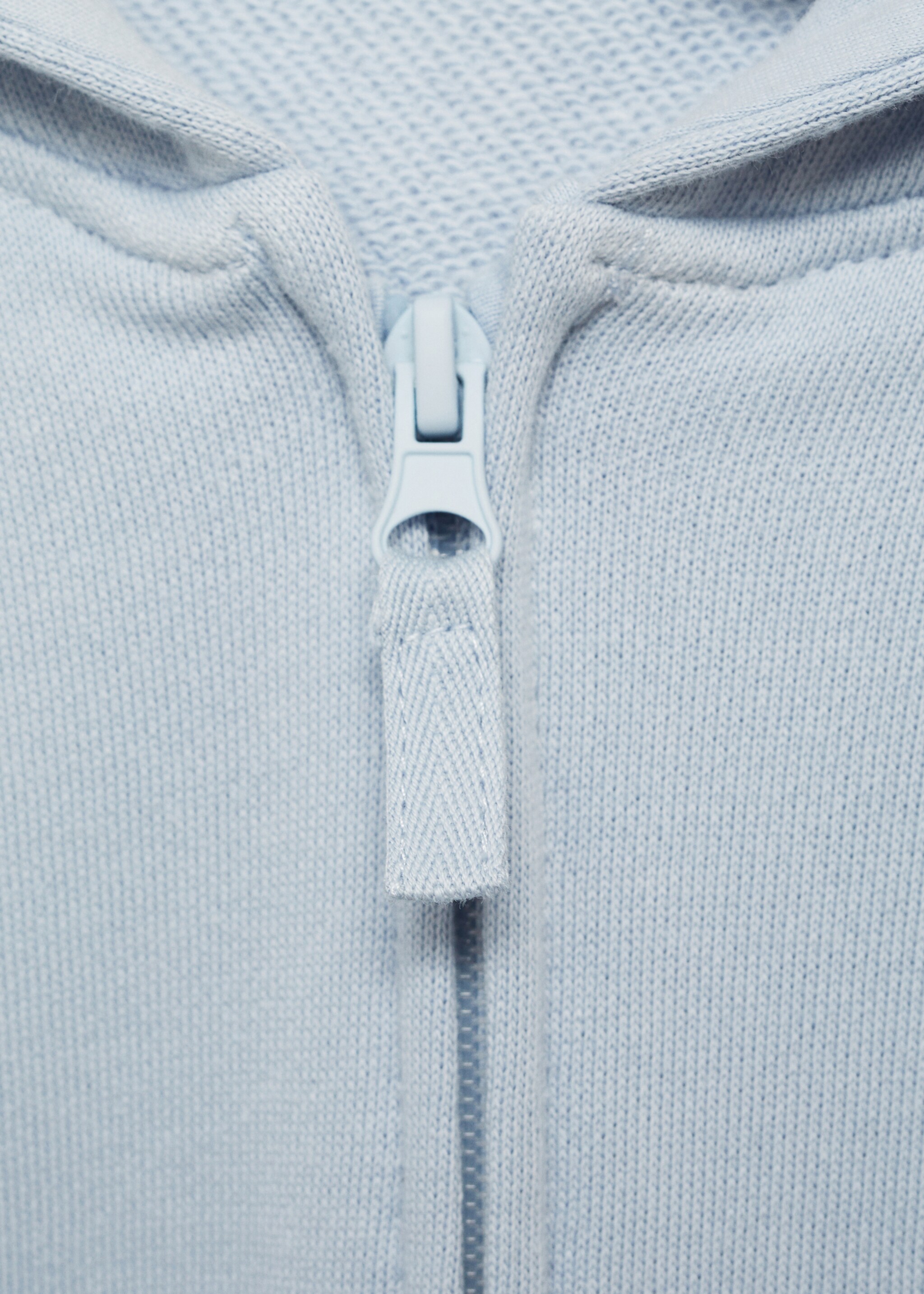 Sweatshirt with open hood - Details of the article 8, Sky Blue. Ref: 87070620-00.