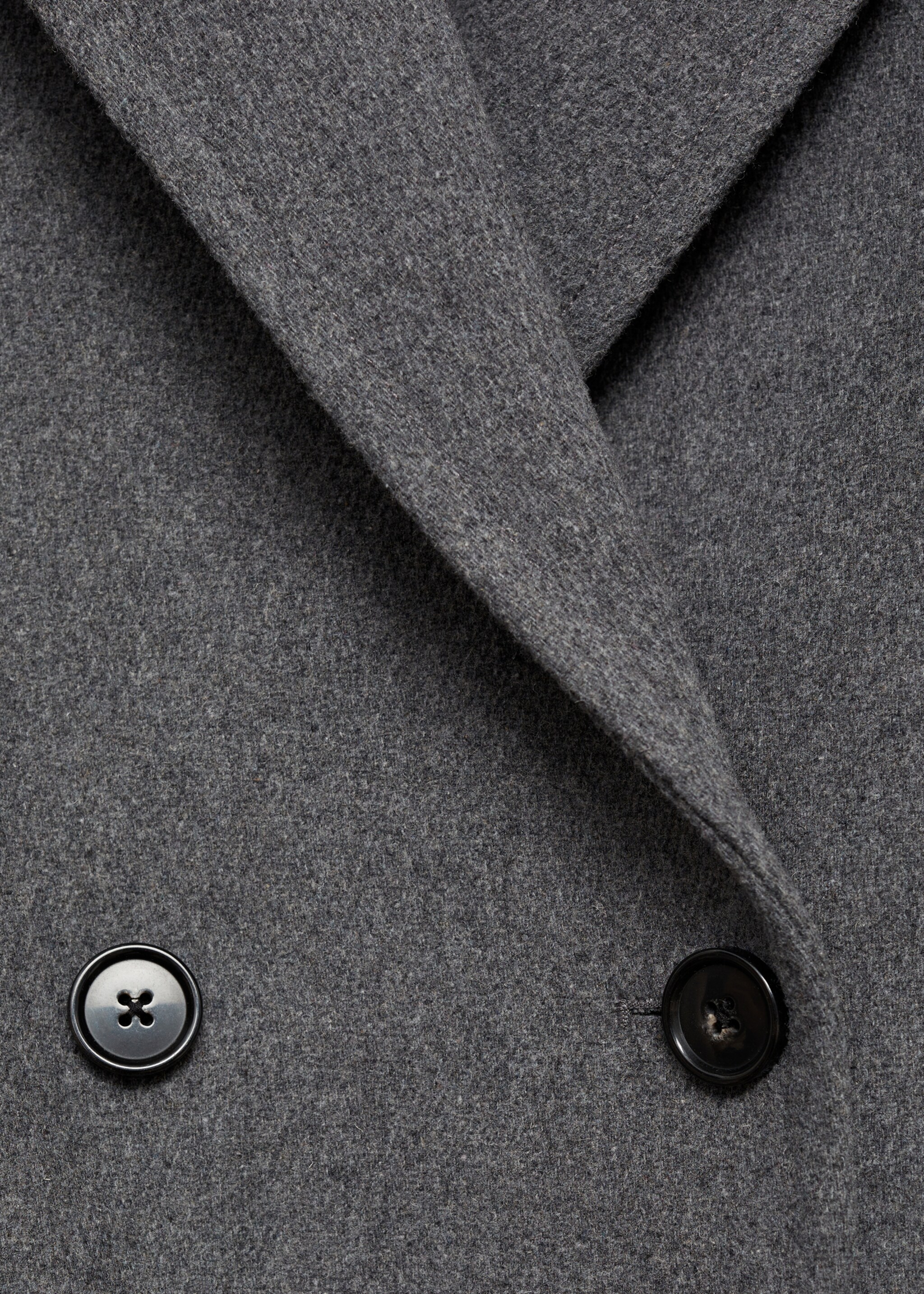 Abrigo midi lana doble botonadura - Detalle del artículo 0, Gris. Ref: 87070623-00.