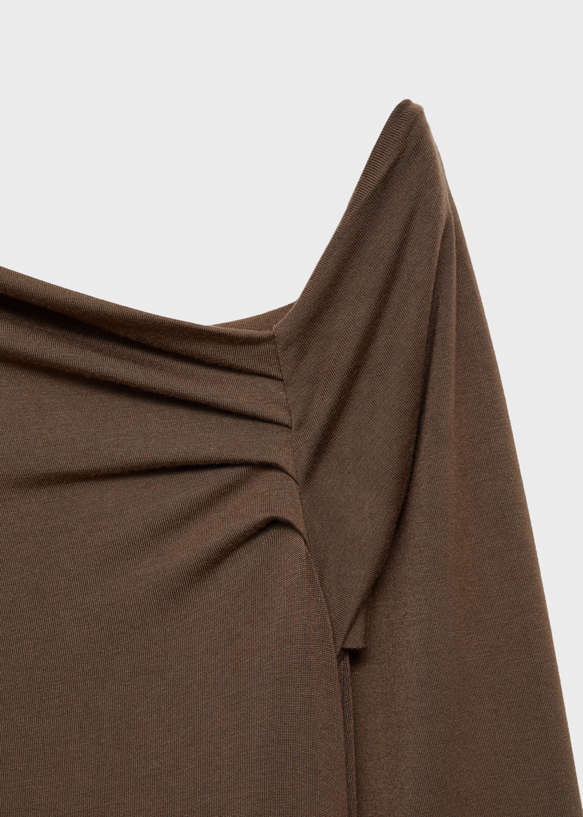 Combined-fabric jumpsuit with belt - Details of the article 0, Brown. Ref: 87070625-00.