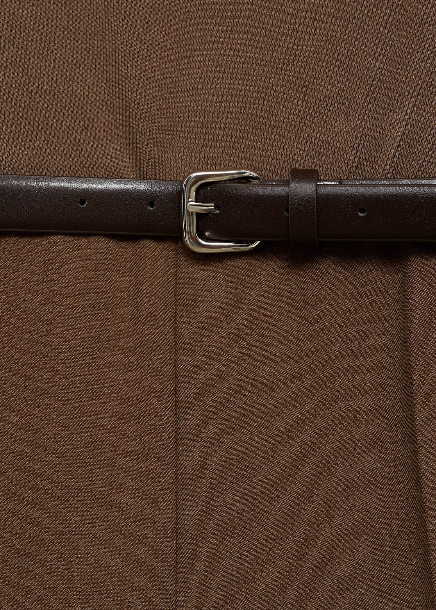 Combined-fabric jumpsuit with belt - Details of the article 8