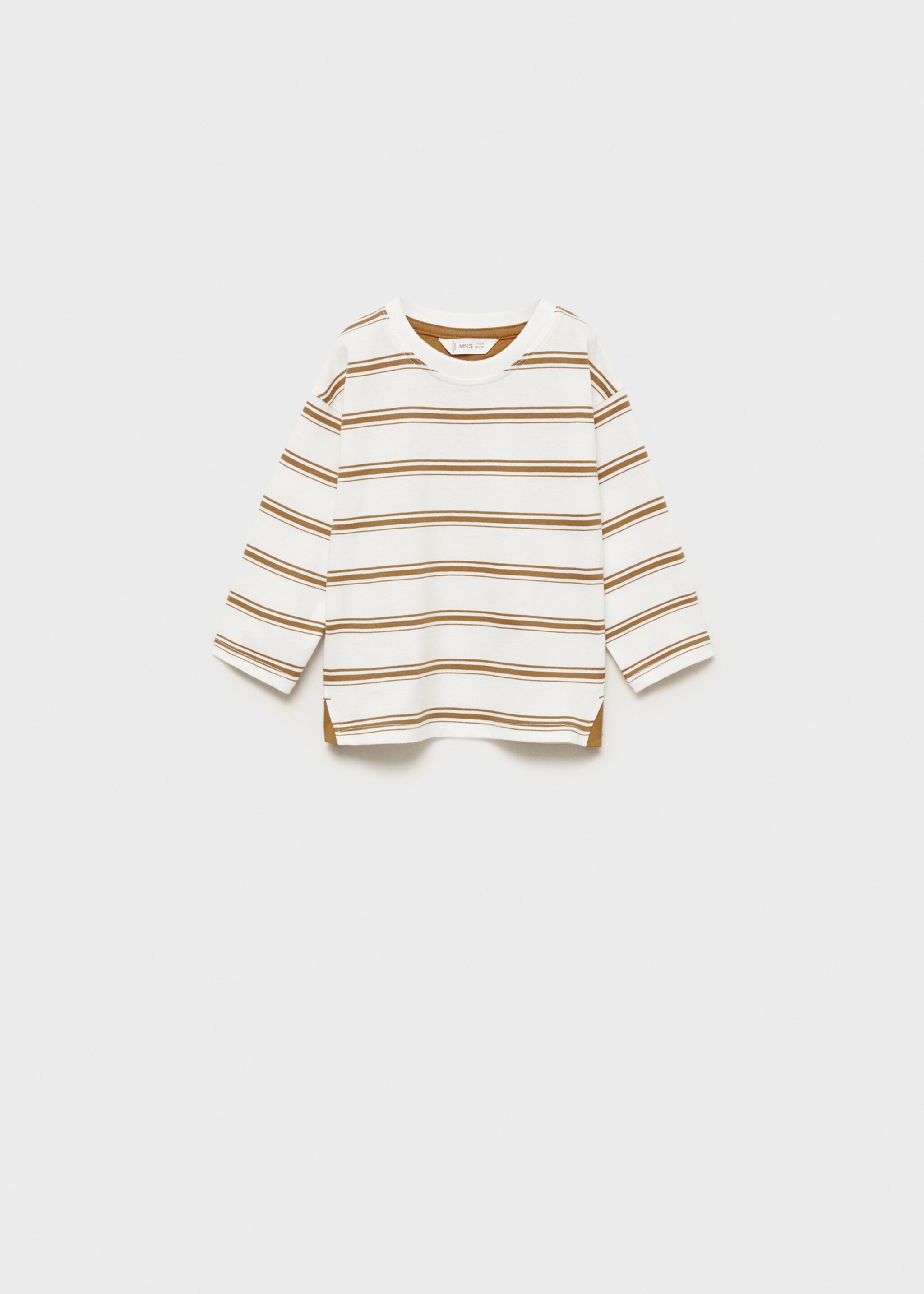Triple-striped t-shirt - Article without model, Ochre. Ref: 87070629-00.